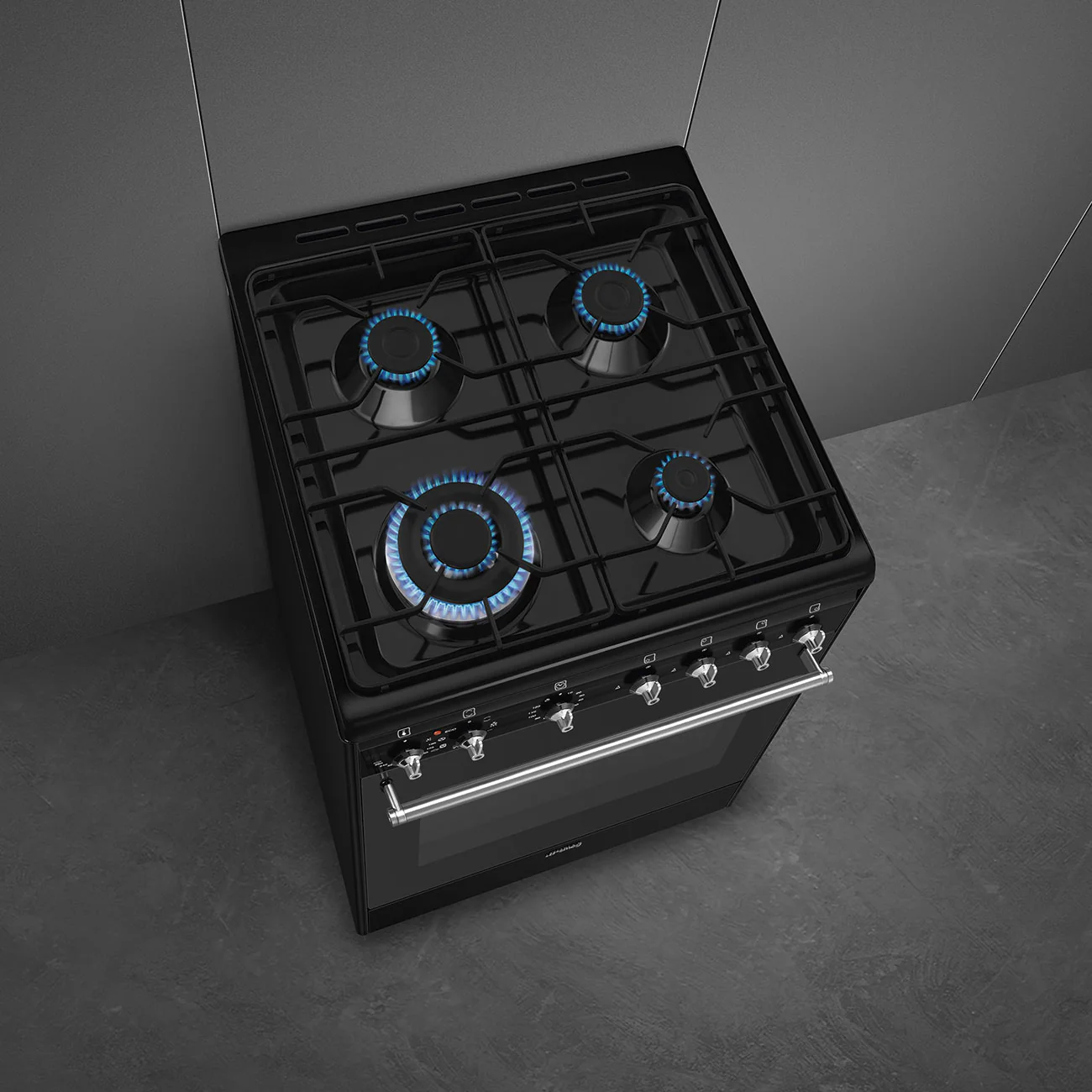 Smeg Concert Classic Black 60cm Single Cavity Dual Fuel Range-Style Cooker CX61GMBL - Image 4