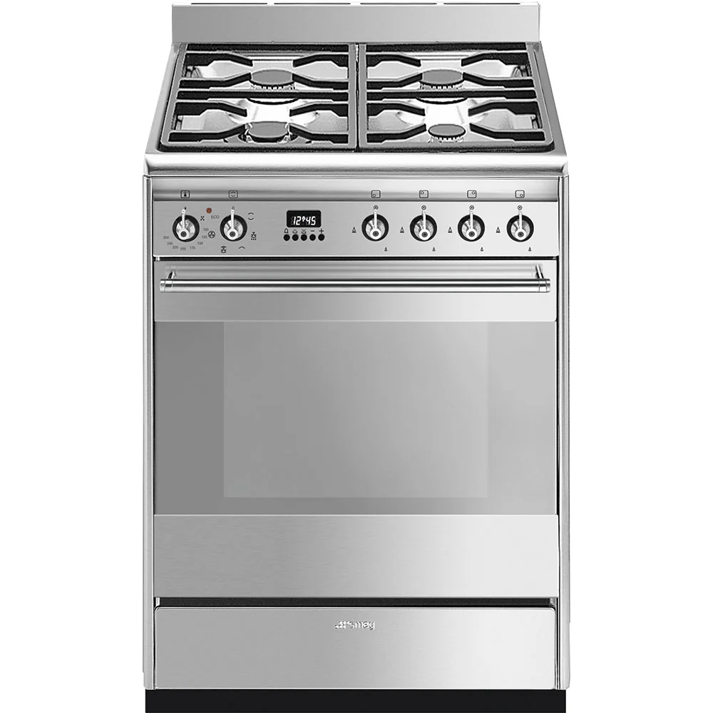 Smeg Concert Classic Stainless Steel 60cm Single Cavity Dual Fuel Range-Style Cooker SUK61MX9