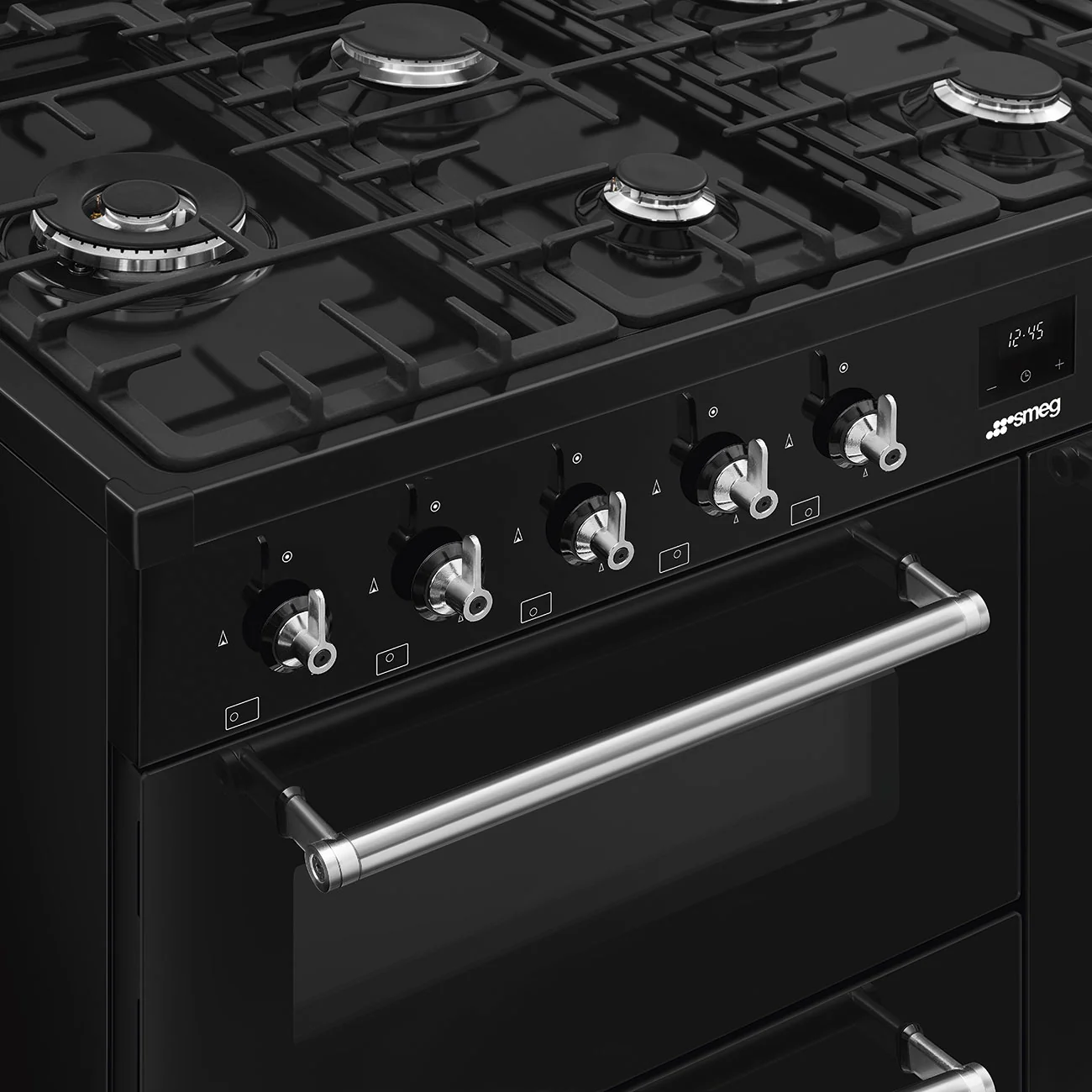 Smeg Concert Classic CX113GMBL 110cm Dual Fuel Range Cooker Black - Image 4