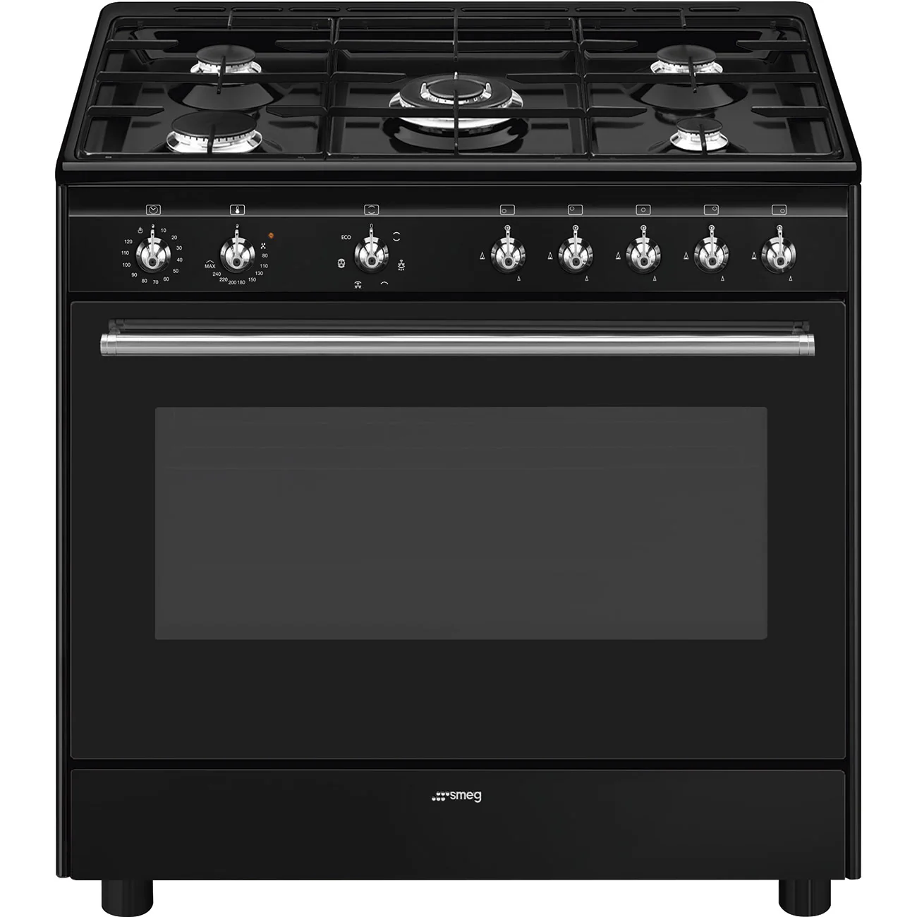 Smeg Concert Classic CX91GMBL 90cm Dual Fuel Range Cooker Black