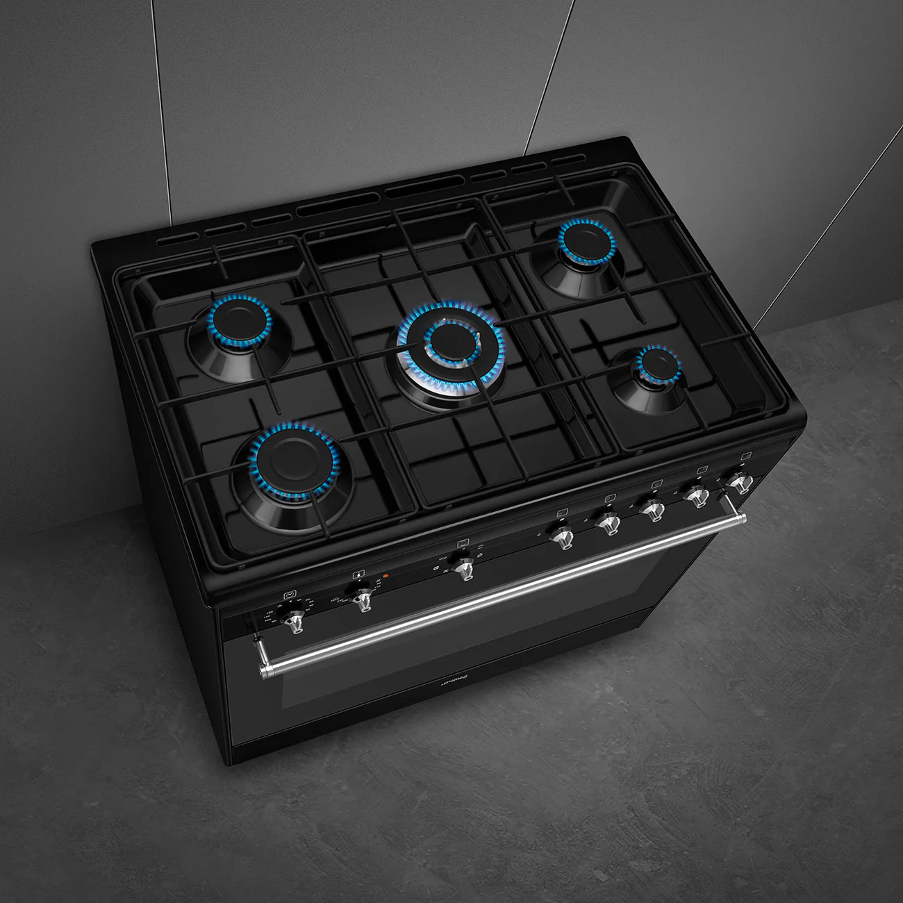 Smeg Concert Classic CX91GMBL 90cm Dual Fuel Range Cooker Black - Image 4