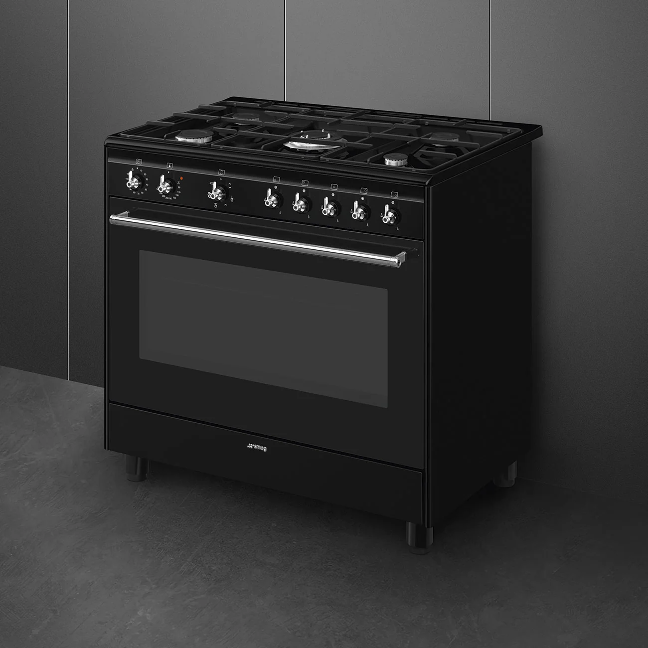 Smeg Concert Classic CX91GMBL 90cm Dual Fuel Range Cooker Black - Image 5