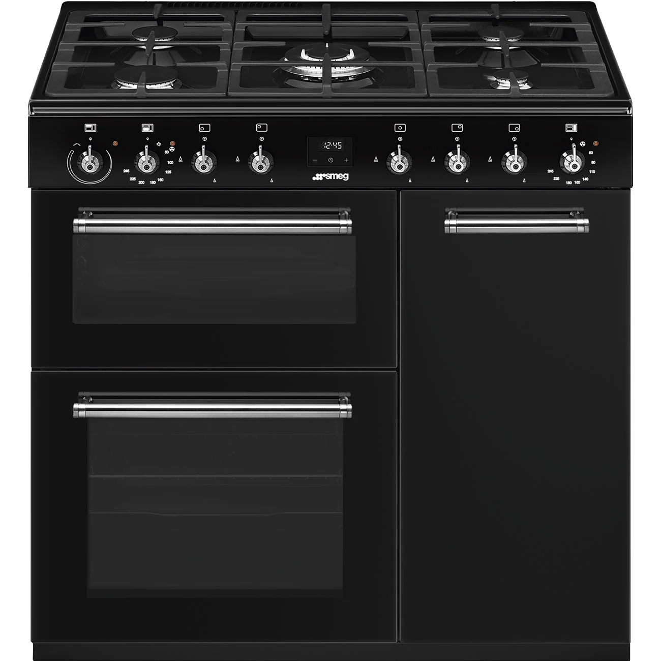 Smeg Concert Classic CX93GMBL 90cm Dual Fuel Range Cooker Black
