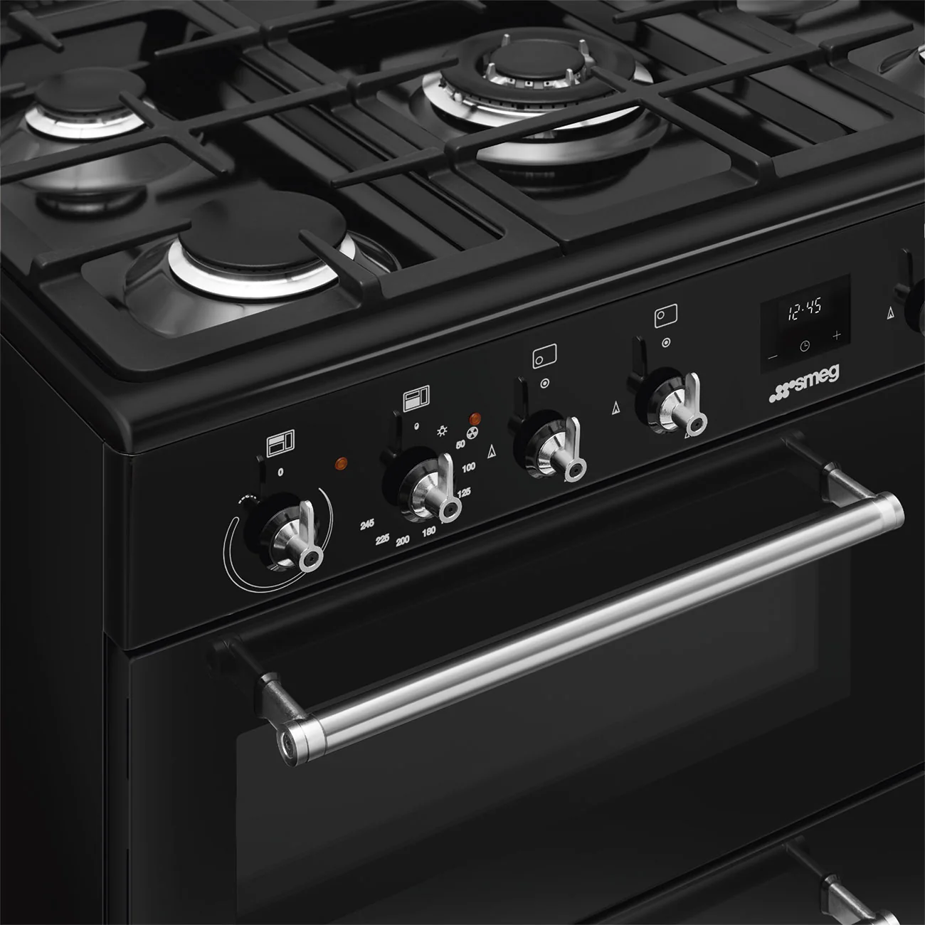 Smeg Concert Classic CX93GMBL 90cm Dual Fuel Range Cooker Black - Image 3