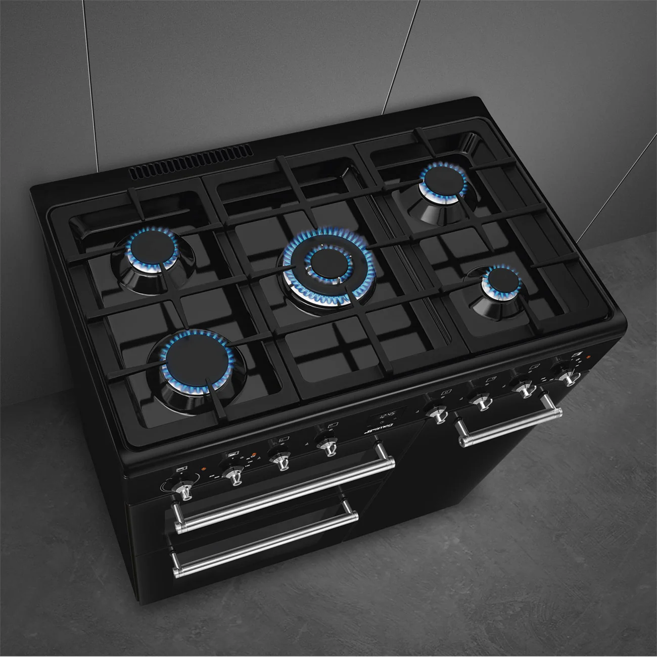 Smeg Concert Classic CX93GMBL 90cm Dual Fuel Range Cooker Black - Image 4