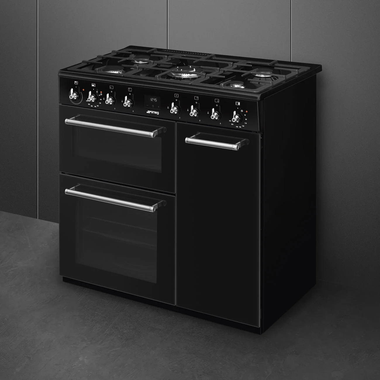 Smeg Concert Classic CX93GMBL 90cm Dual Fuel Range Cooker Black - Image 5