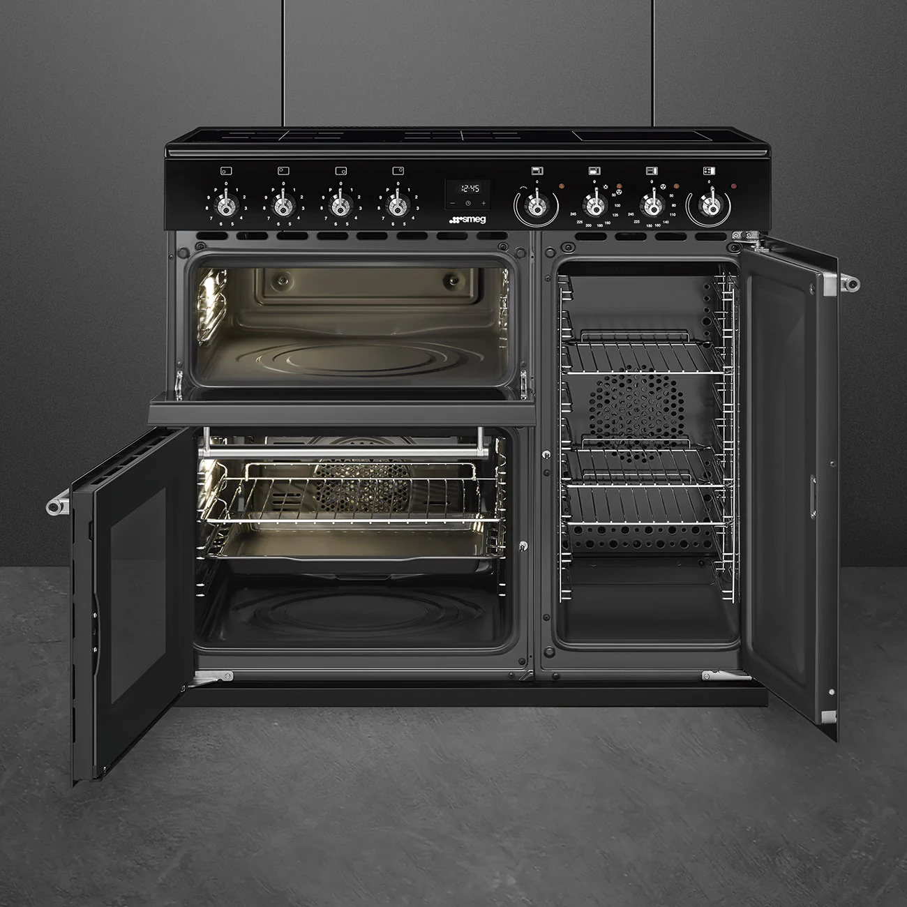 Smeg Concert Classic CX93IMBL 90cm Induction Range Cooker Black - Image 2