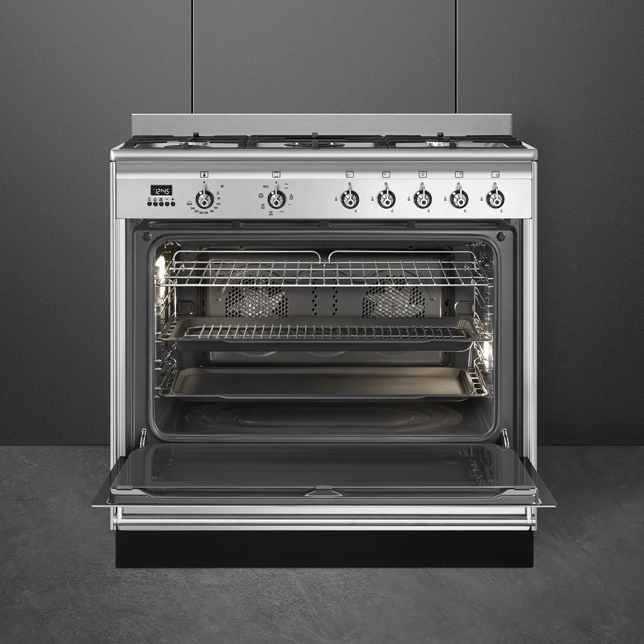 Smeg Concert Classic SUK91MFX9 90cm Dual Fuel Range Cooker Stainless Steel - Image 3