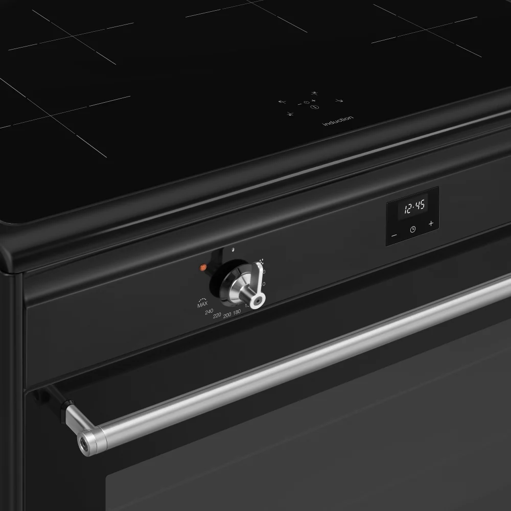 Smeg Concert Classic 90 cm Full Electric Range Cooker with Induction Hob CX91IMBL  Black - Image 5