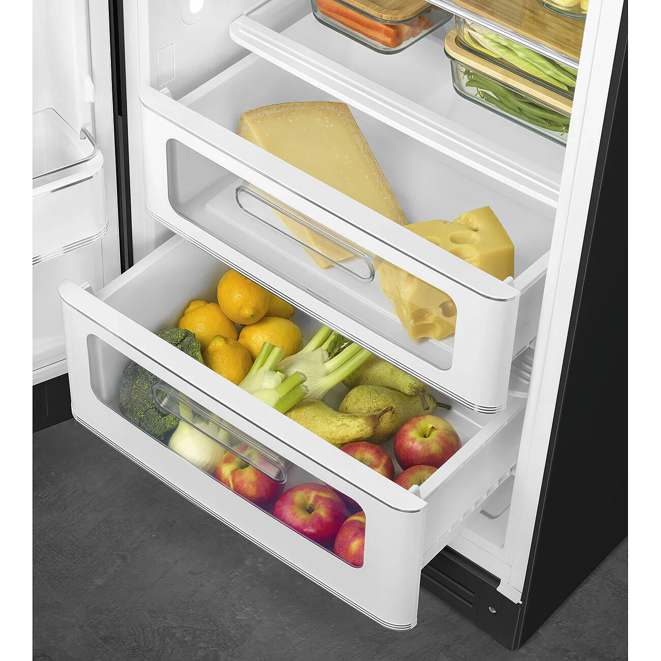 Smeg FAB28LBL6UK 50's Style Left Hand Hinge Retro Tall Fridge with Ice Box - Image 4