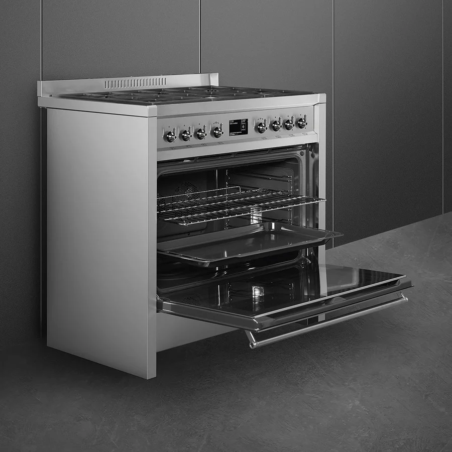 Smeg A1-9 Opera 90cm Dual Fuel Range Cooker Stainless Steel - Image 6
