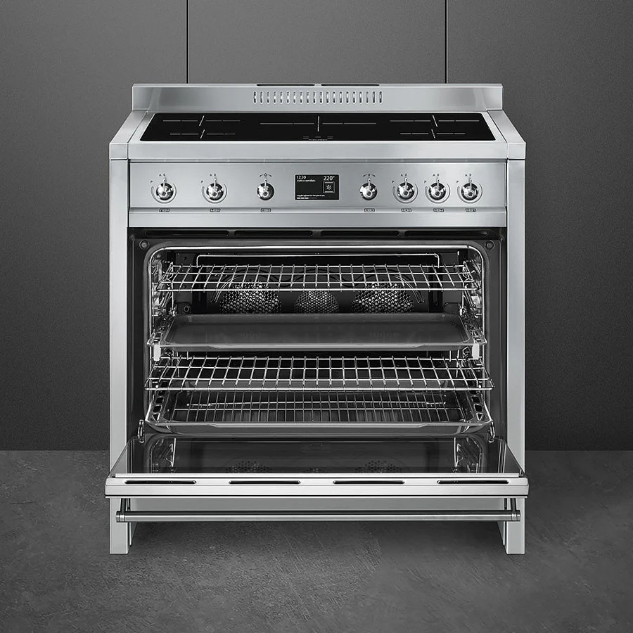 Smeg Opera A1PYID-9 90cm Full Electric Range Cooker with Induction Hob Stainless Steel - Image 2