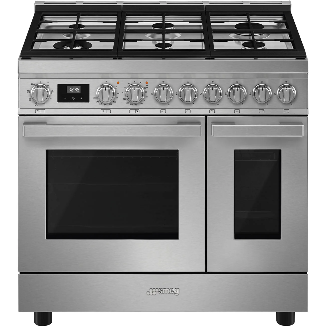Smeg Portofino 90cm Dual Fuel Range Cooker Stainless Steel