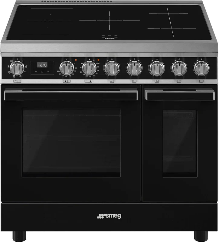 Smeg Portofino CPF92IMBL Black 90cm Induction Range Cooker