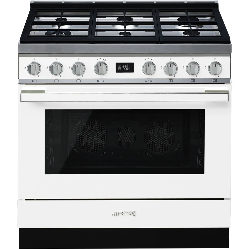 Smeg Portofino CPF9GPWH White 90cm Dual Fuel Range Cooker