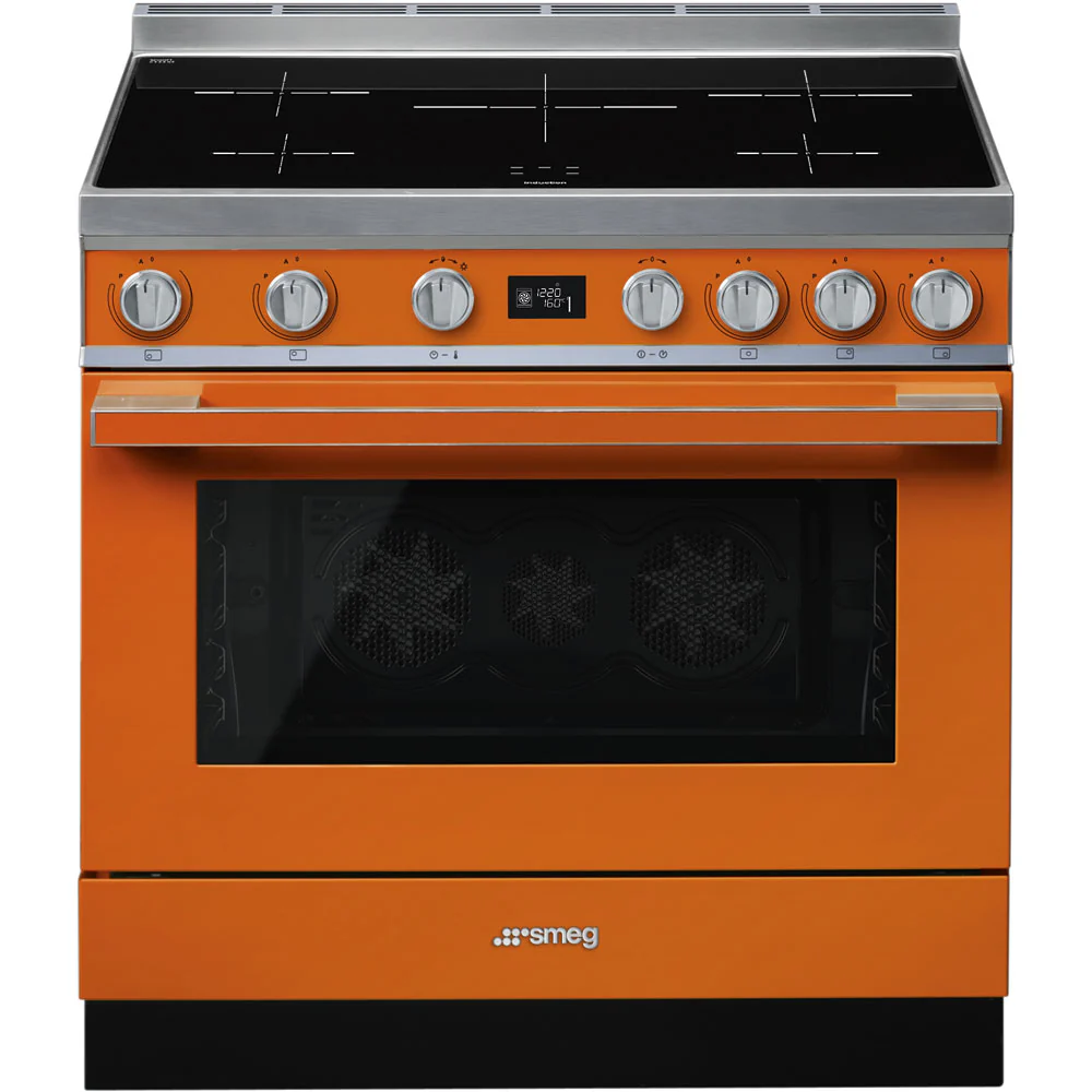 Smeg Portofino CPF9IPOR Orange 90cm Induction Range Cooker