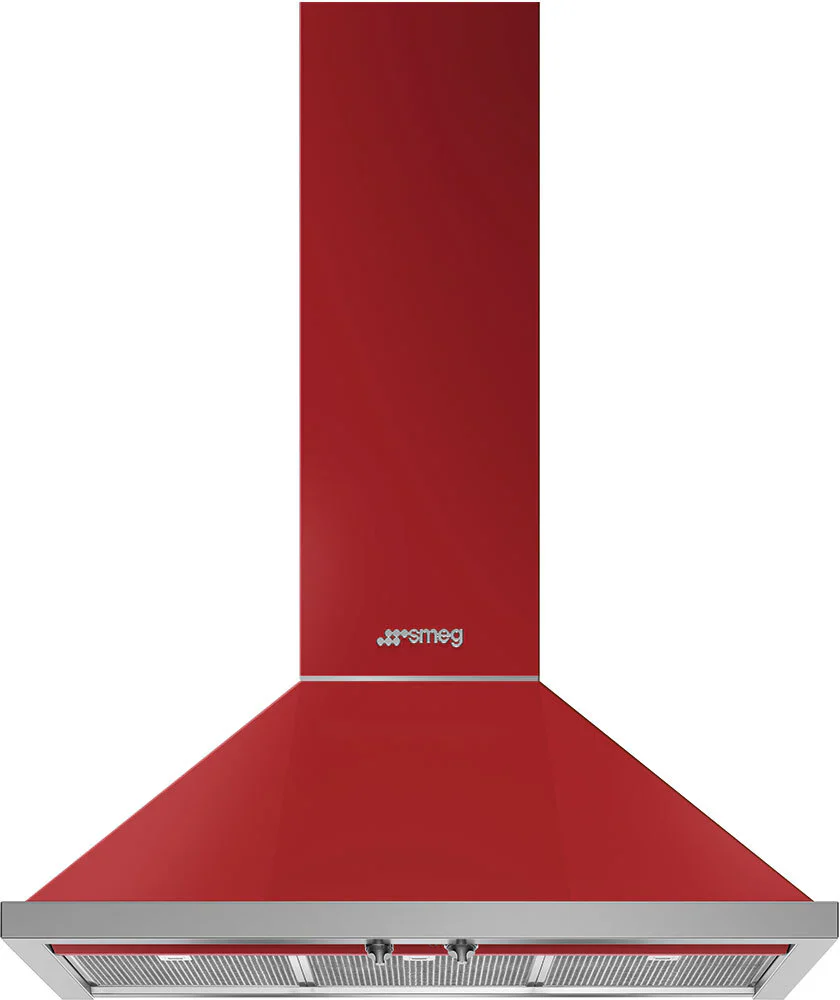 Smeg Portofino KPF9RD Red 90cm Cooker Hood
