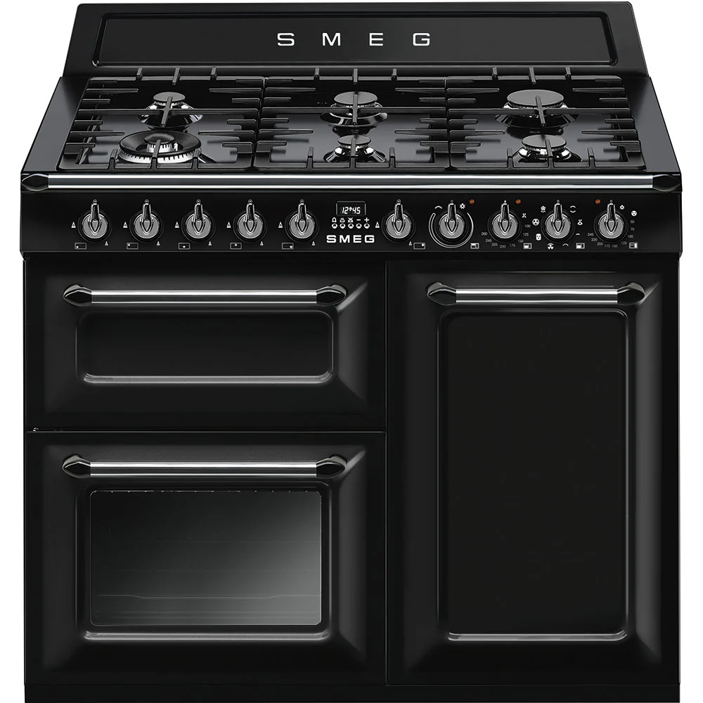 Smeg Victoria TR103BL 100cm Dual Fuel Range Cooker Black
