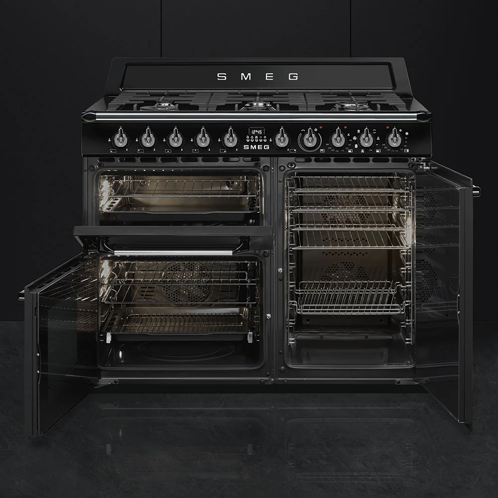 Smeg Victoria TR103BL 100cm Dual Fuel Range Cooker Black - Image 3