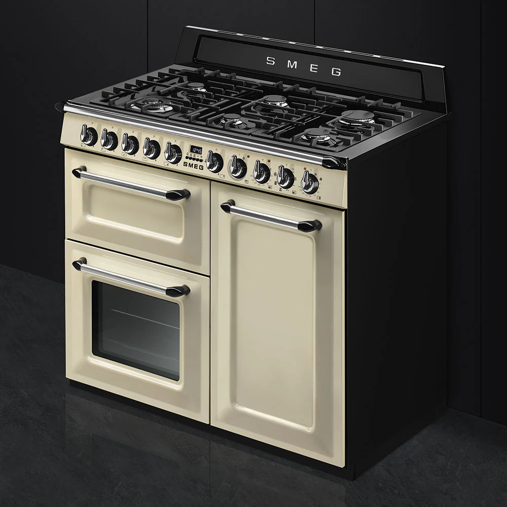 Smeg Victoria TR103P 100cm Dual Fuel Range Cooker Cream - Image 2
