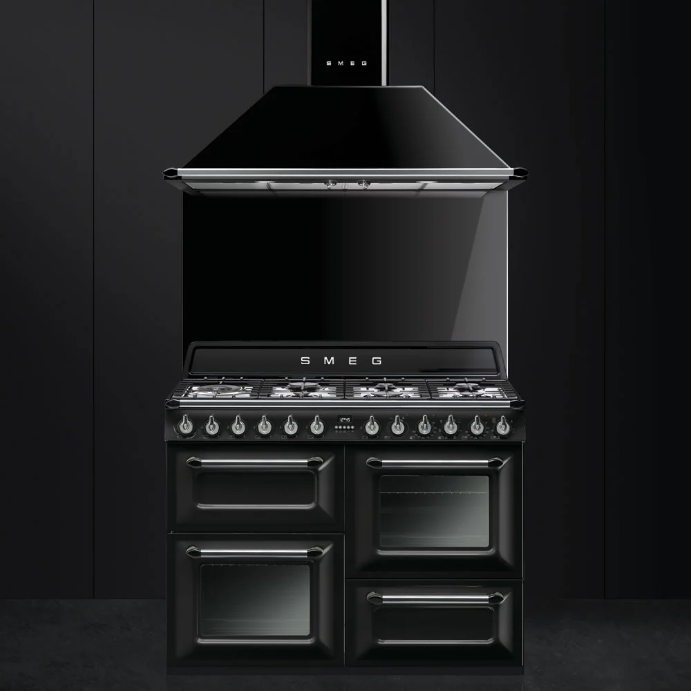 Smeg Victoria TR4110BL1 110cm Dual Fuel Range Cooker Black - Image 3