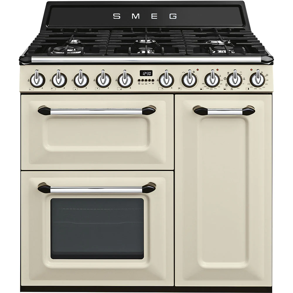 Smeg Victoria TR93P 90cm Dual Fuel Range Cooker Cream
