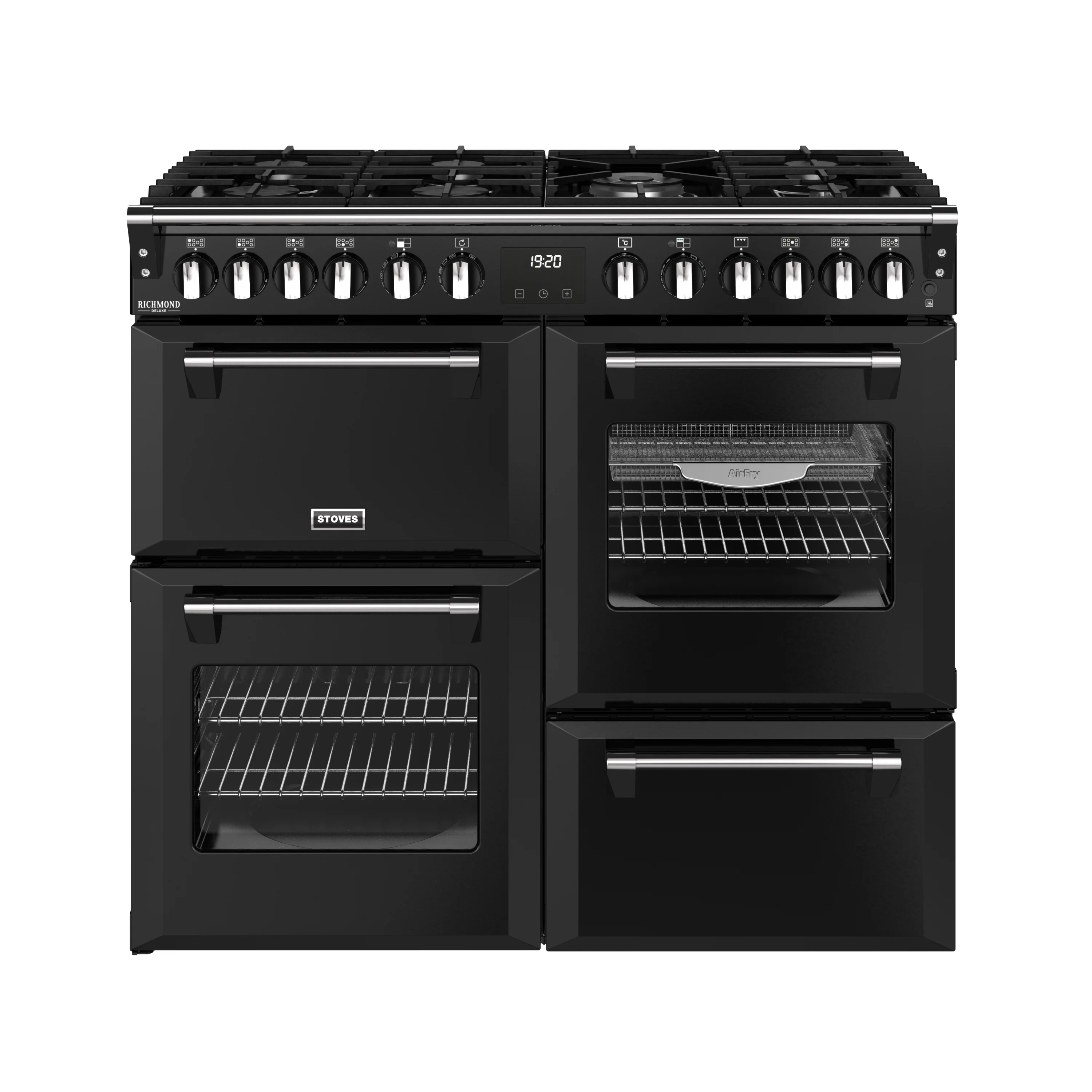 Stoves RCA Richmond Deluxe 100DF 100cm Dual Fuel Range Cooker 444411871 Black