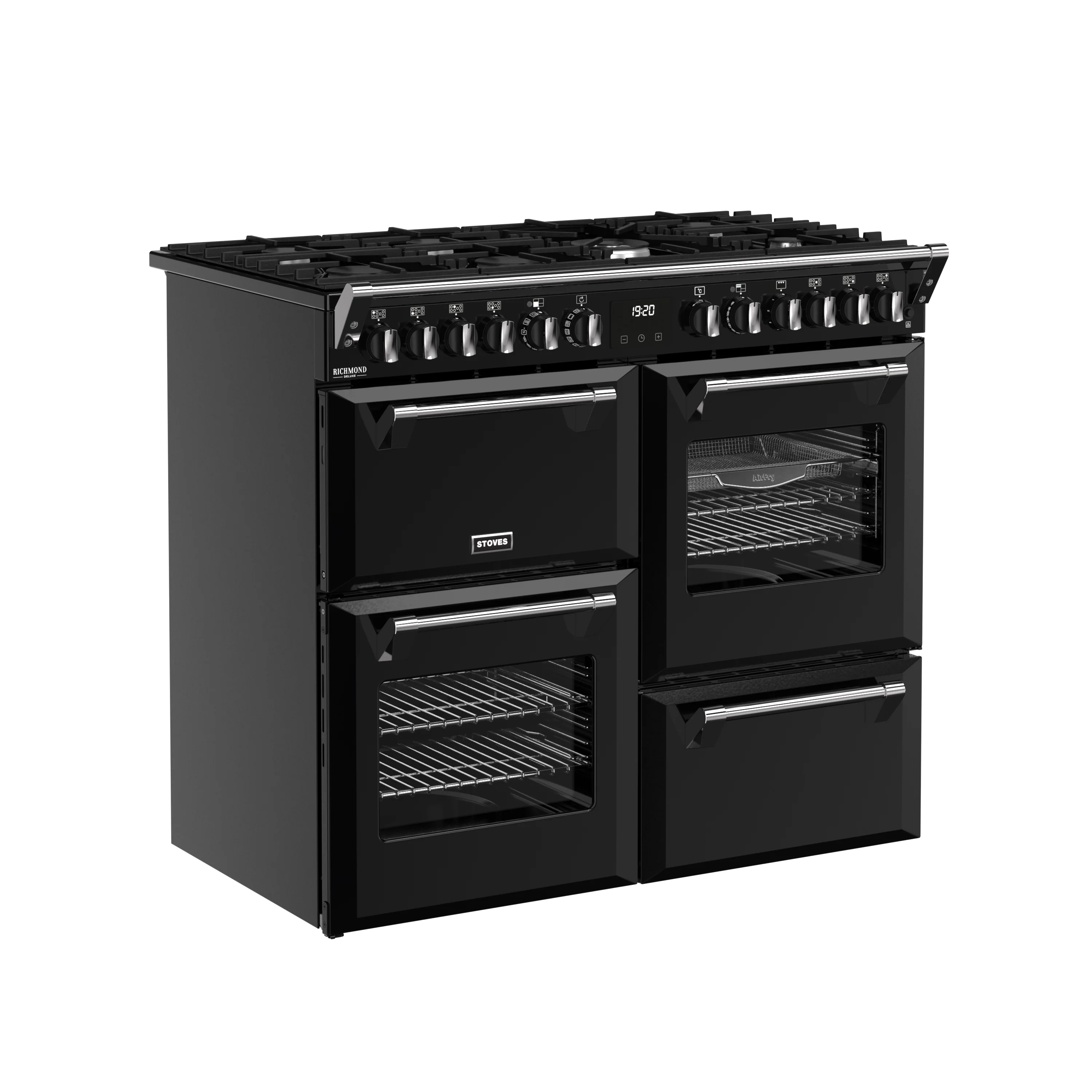 Stoves RCA Richmond Deluxe 100DF 100cm Dual Fuel Range Cooker 444411871 Black - Image 2