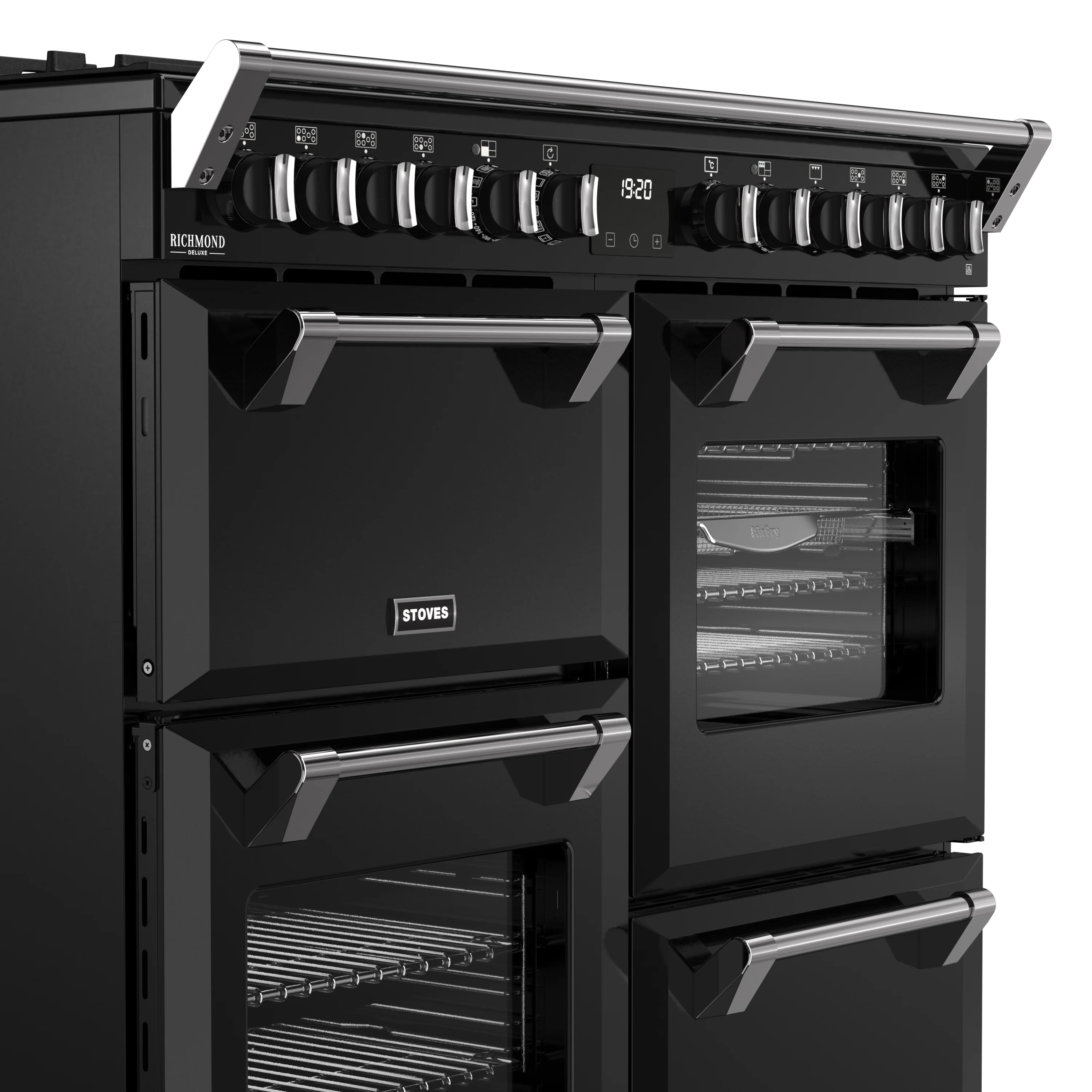 Stoves RCA Richmond Deluxe 100DF 100cm Dual Fuel Range Cooker 444411871 Black - Image 5