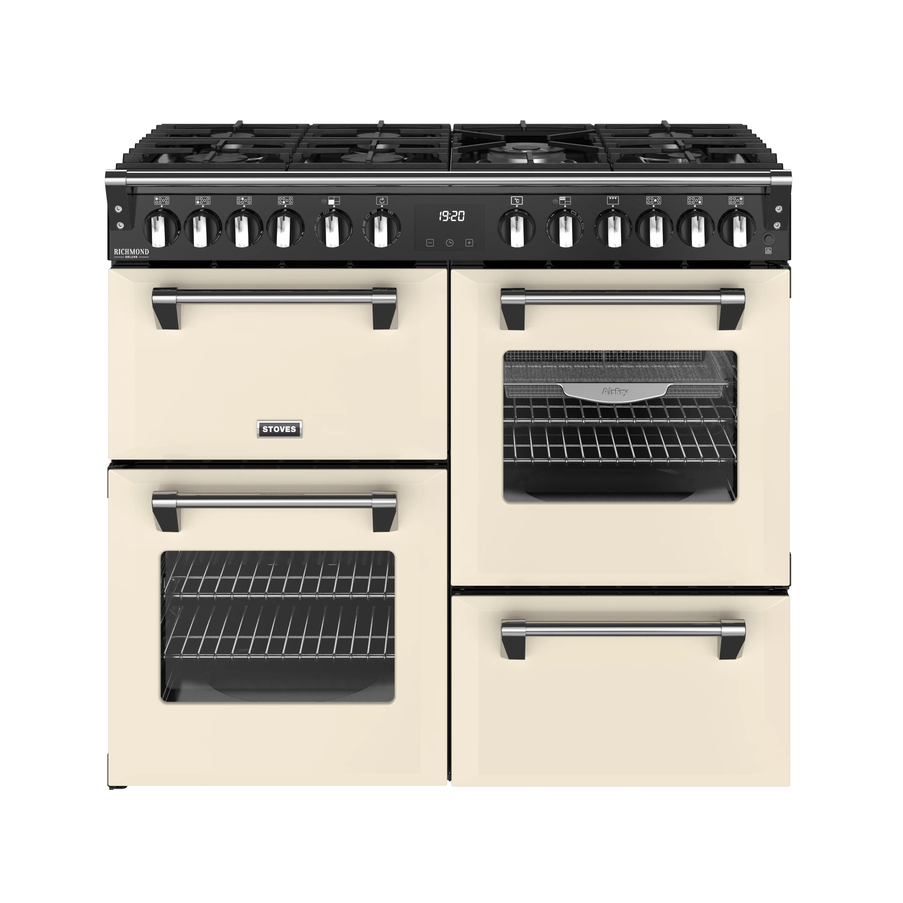 Stoves RCA Richmond Deluxe 100DF 100cm Dual Fuel Range Cooker 444411872 Cream