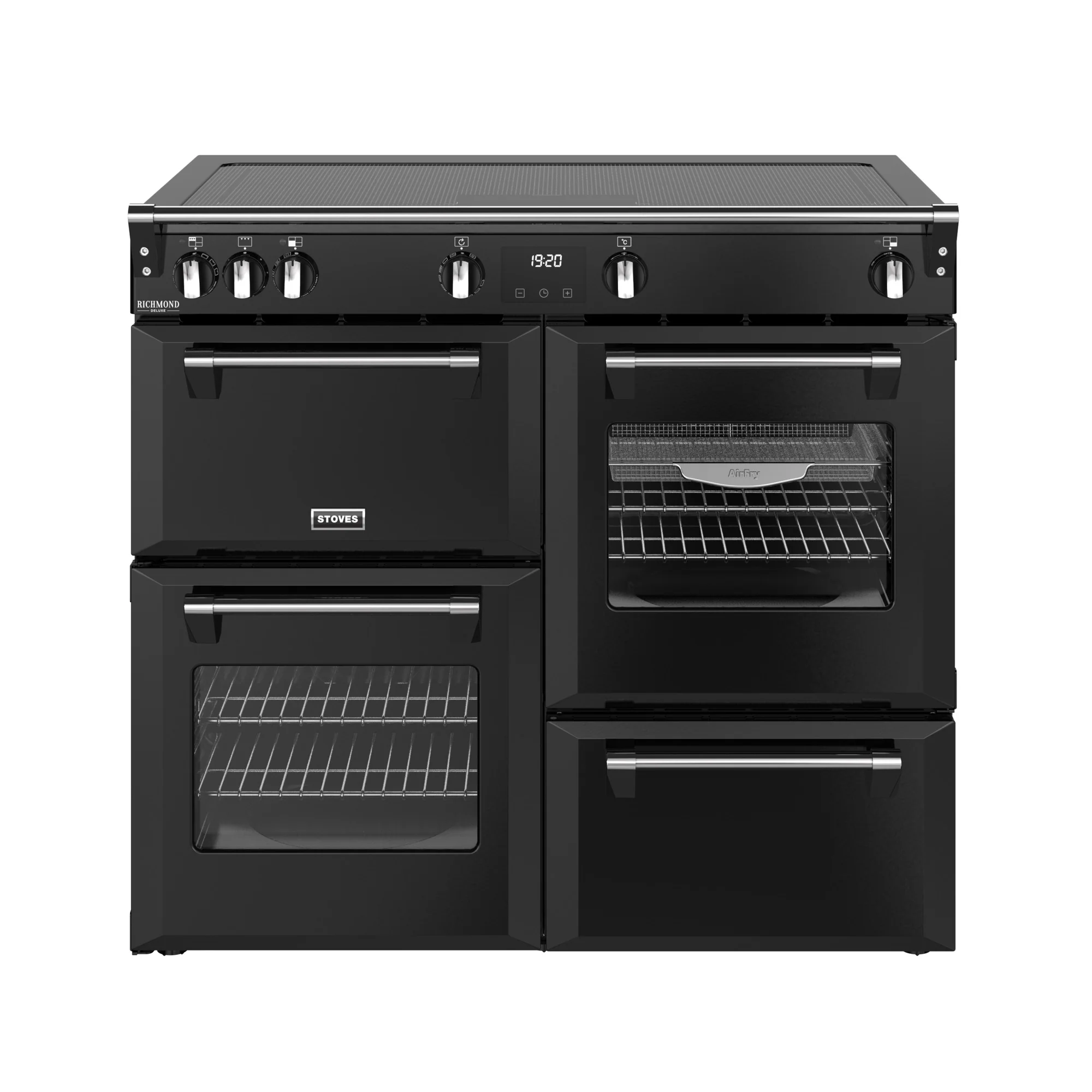 Stoves RCA Richmond Deluxe 100Ei 100cm Zoneless Induction Range Cooker 444411875 Black
