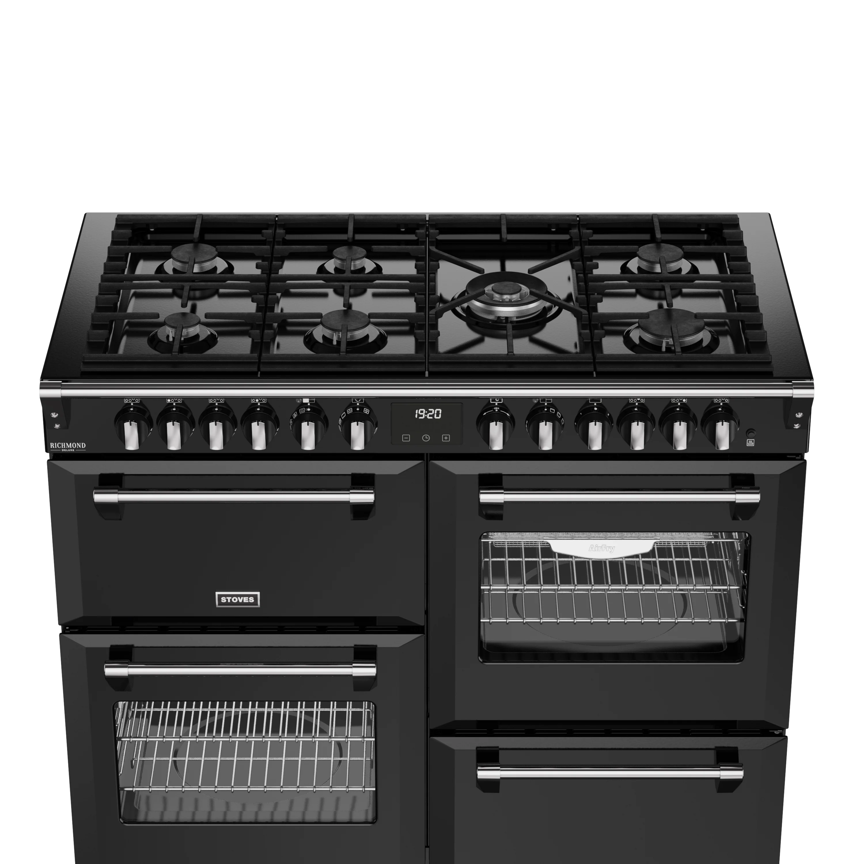Stoves RCA Richmond Deluxe 110DF 110cm Dual Fuel Range Cooker 444411876 Black - Image 3