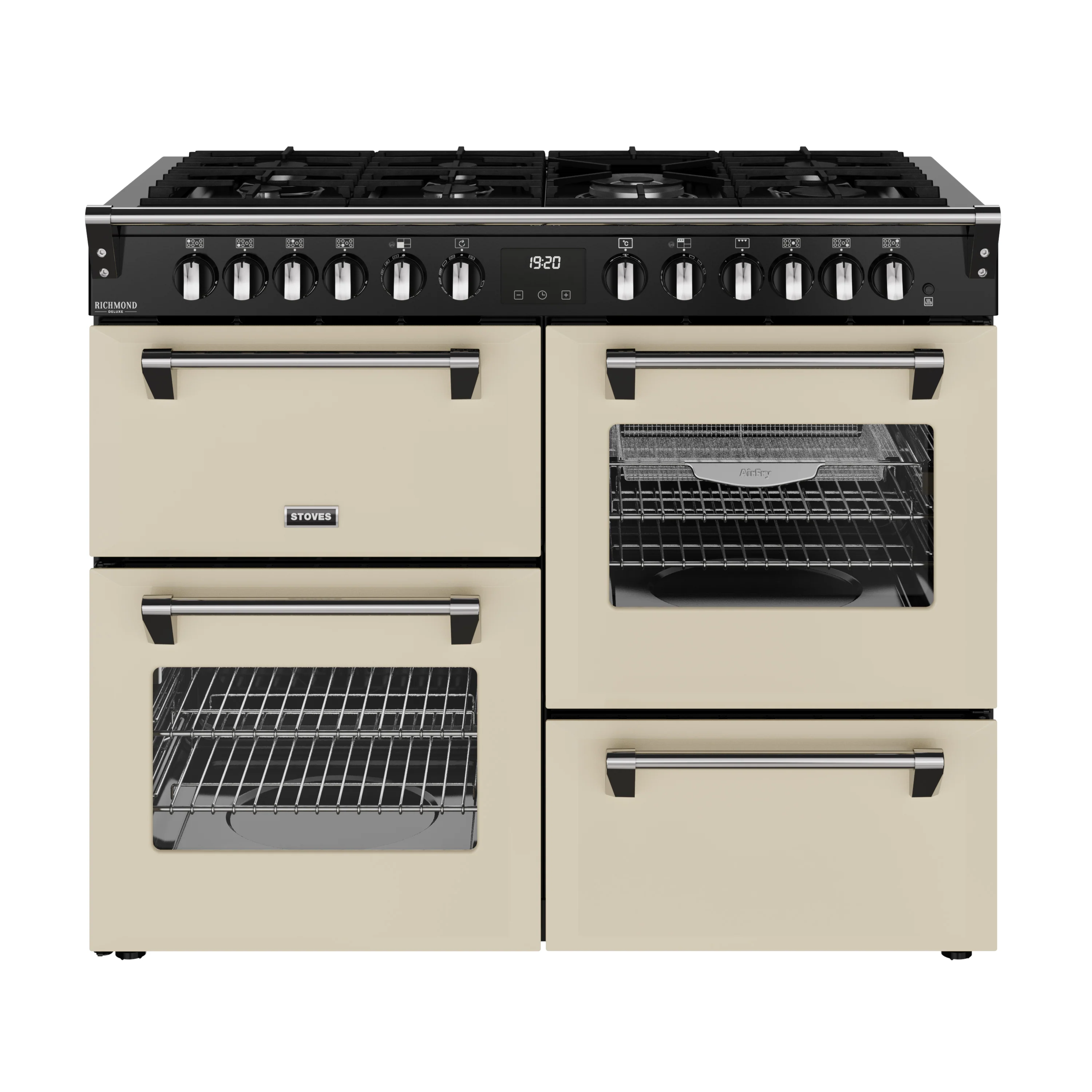 Stoves RCA Richmond Deluxe 110DF 110cm Dual Fuel Range Cooker 444411877 Cream