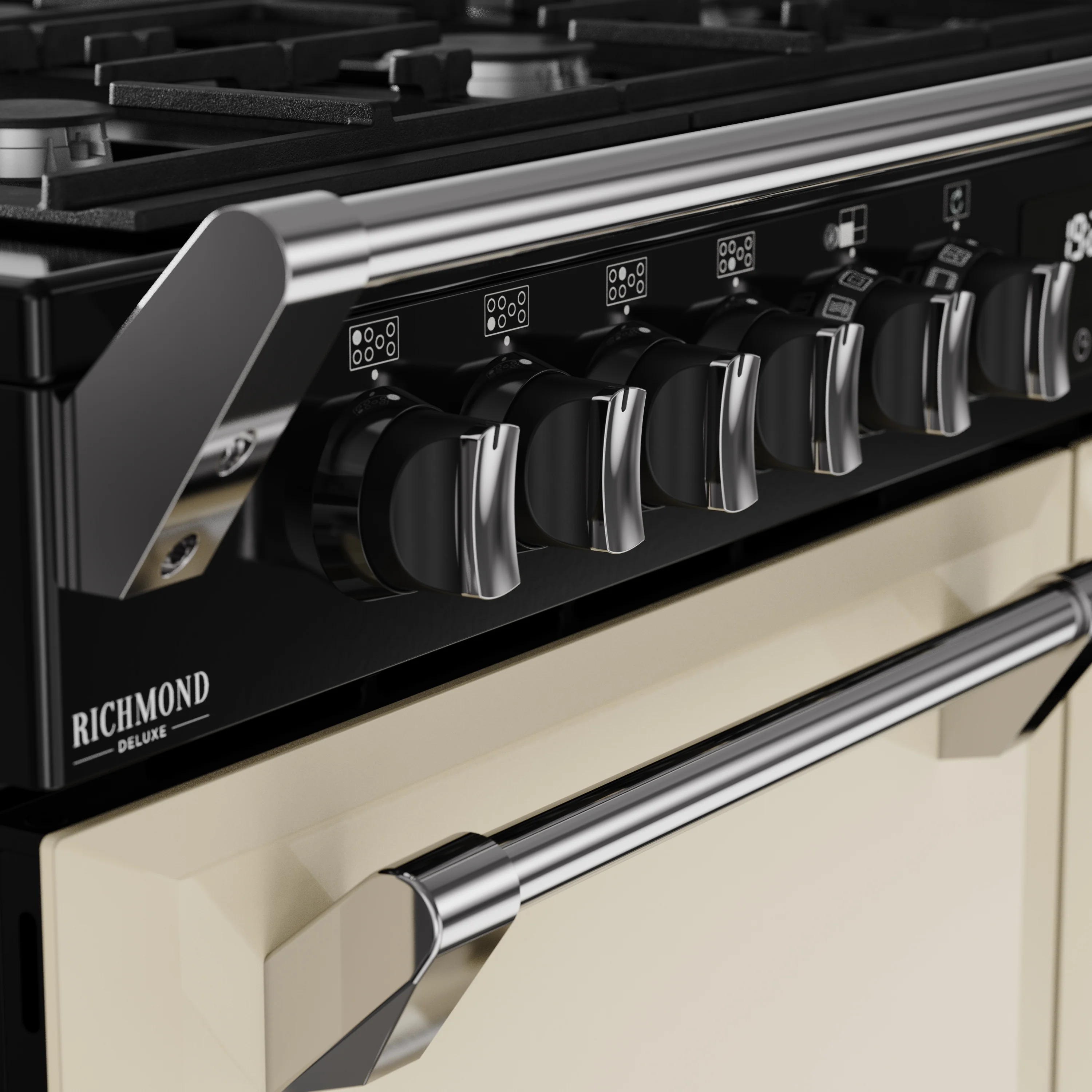 Stoves RCA Richmond Deluxe 110DF 110cm Dual Fuel Range Cooker 444411877 Cream - Image 4