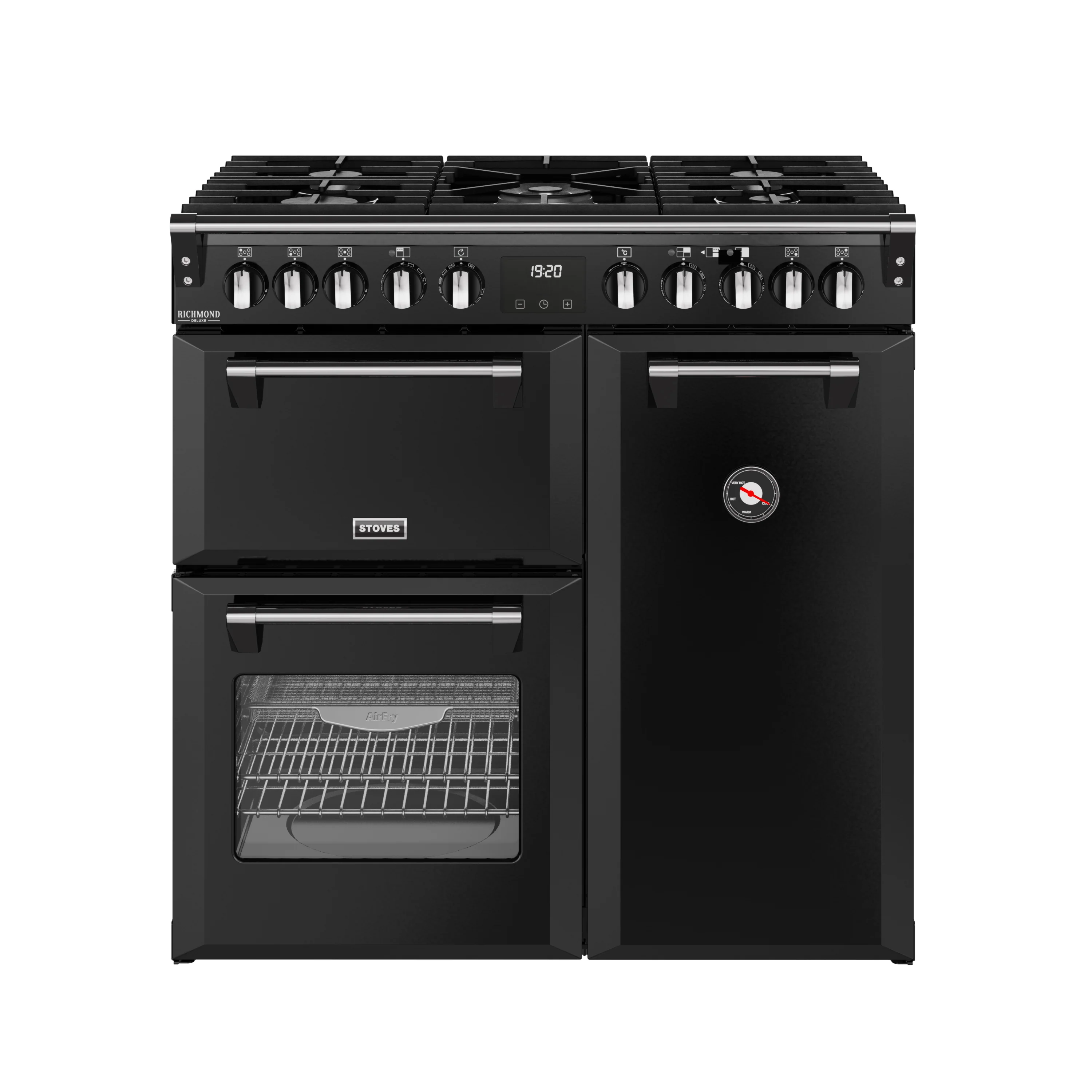 Stoves RCA Richmond Deluxe 90DF 90cm Dual Fuel Range Cooker 444411867 Black