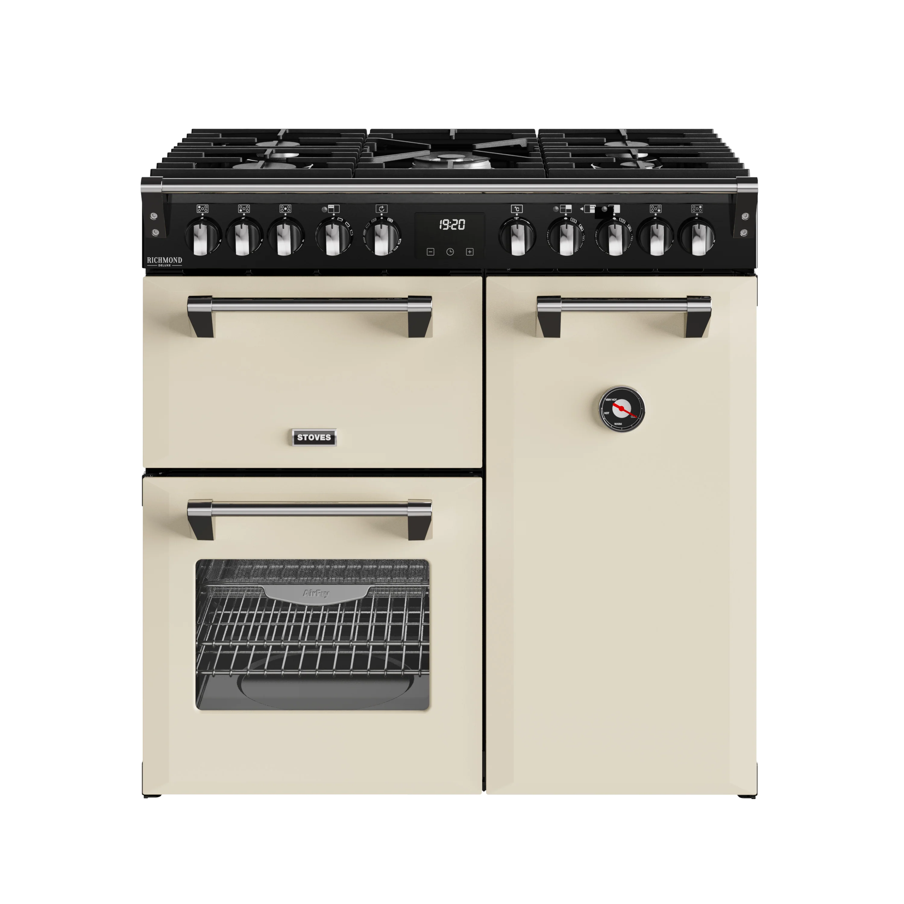 Stoves RCA Richmond Deluxe 90DF 90cm Dual Fuel Range Cooker 444411868 Cream