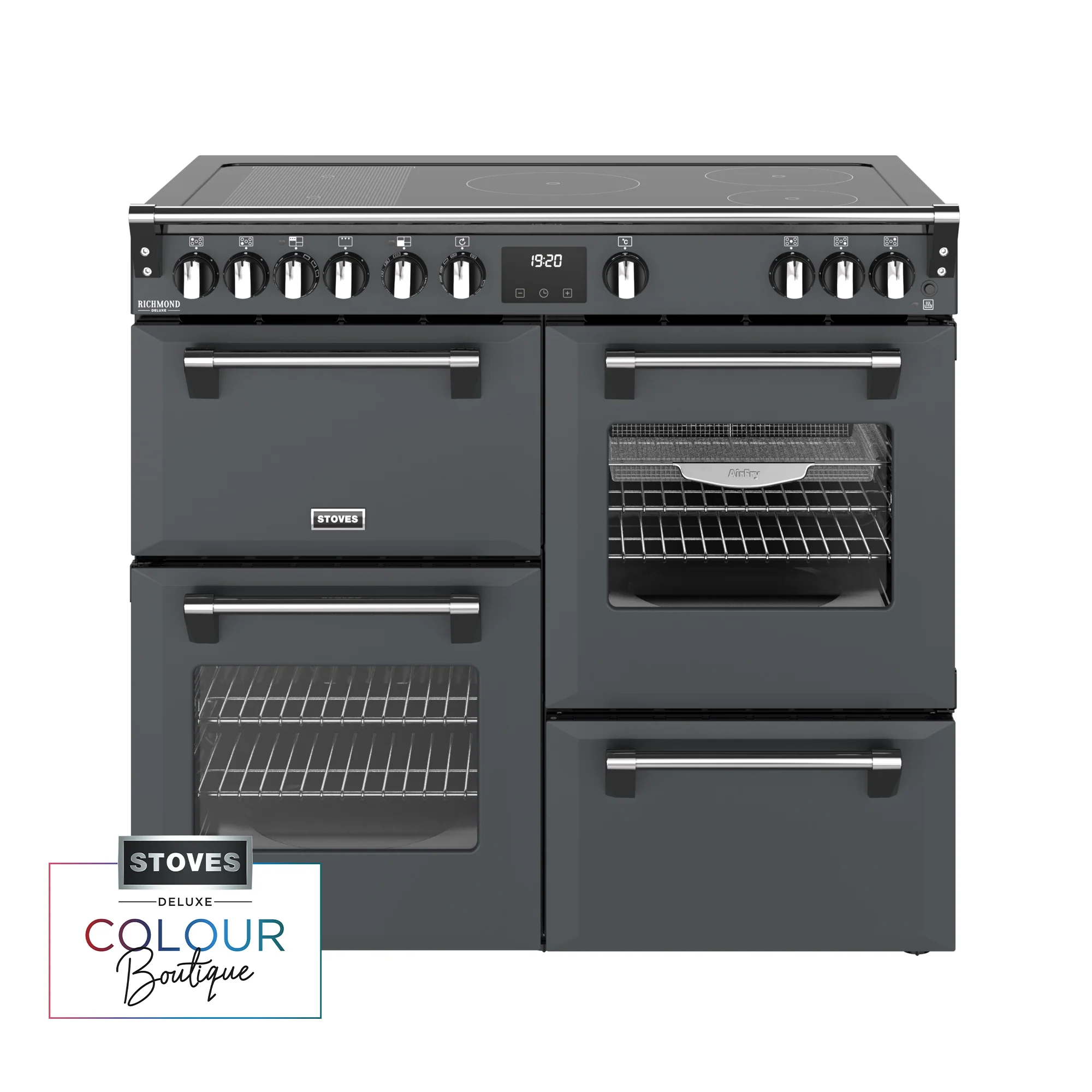 Stoves Richmond Deluxe 100cm Induction Range Cooker 444412021 Anthracite Grey