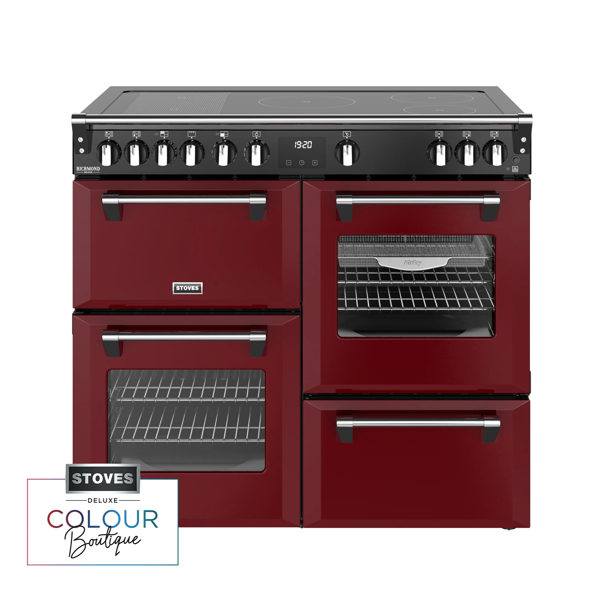 Stoves Richmond Deluxe 100cm Induction Range Cooker 444412026 Garnet Red