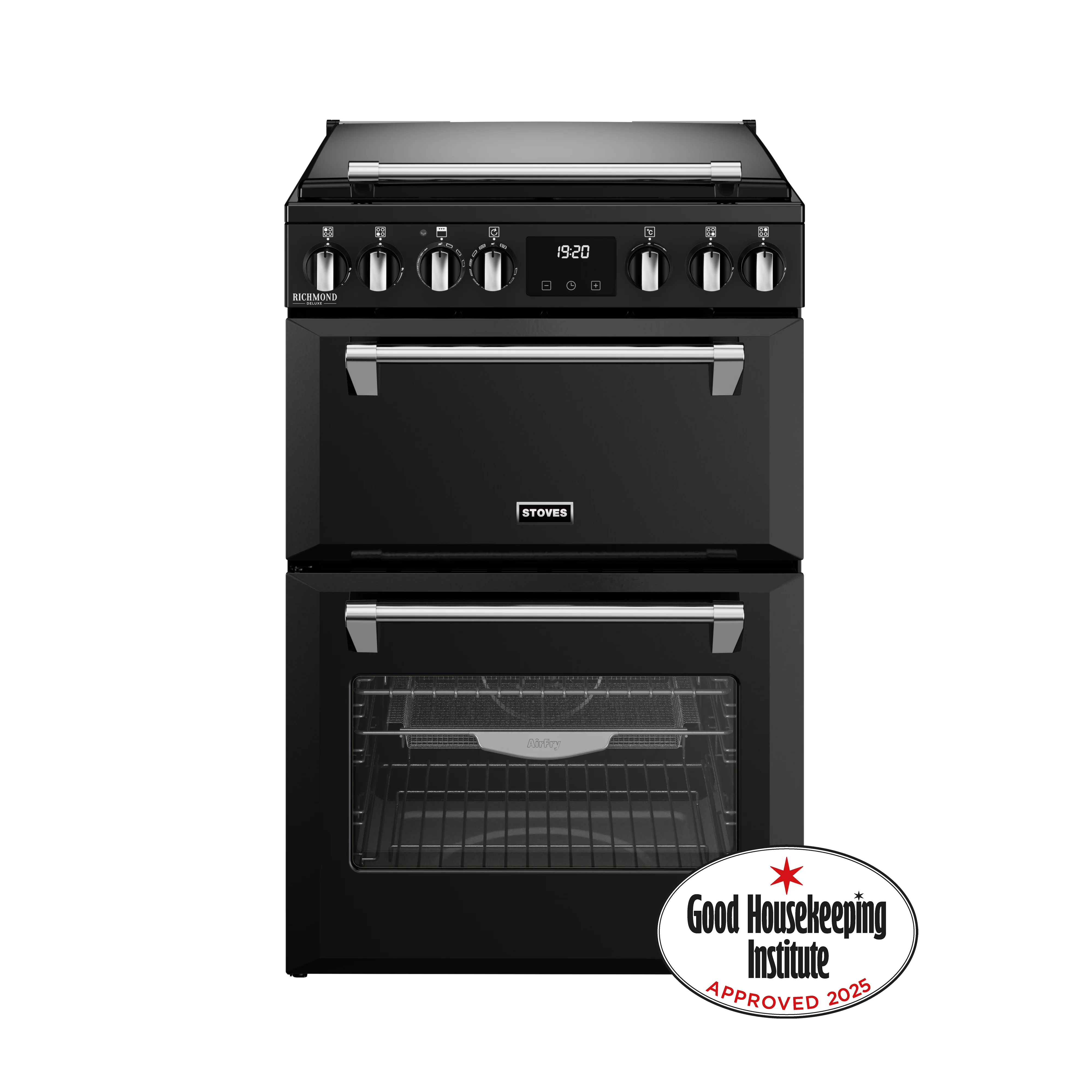 Stoves Richmond Deluxe 444411844 60DF Black Freestanding Dual Fuel Cooker