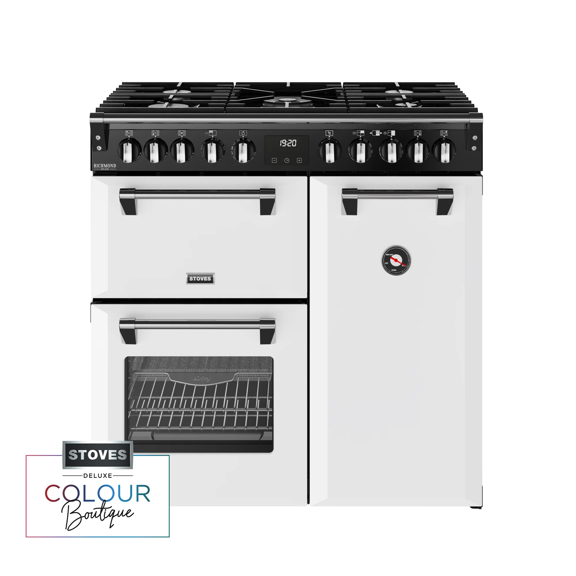 Stoves Richmond Deluxe 90cm Dual Fuel Range Cooker 444412004 Ice White
