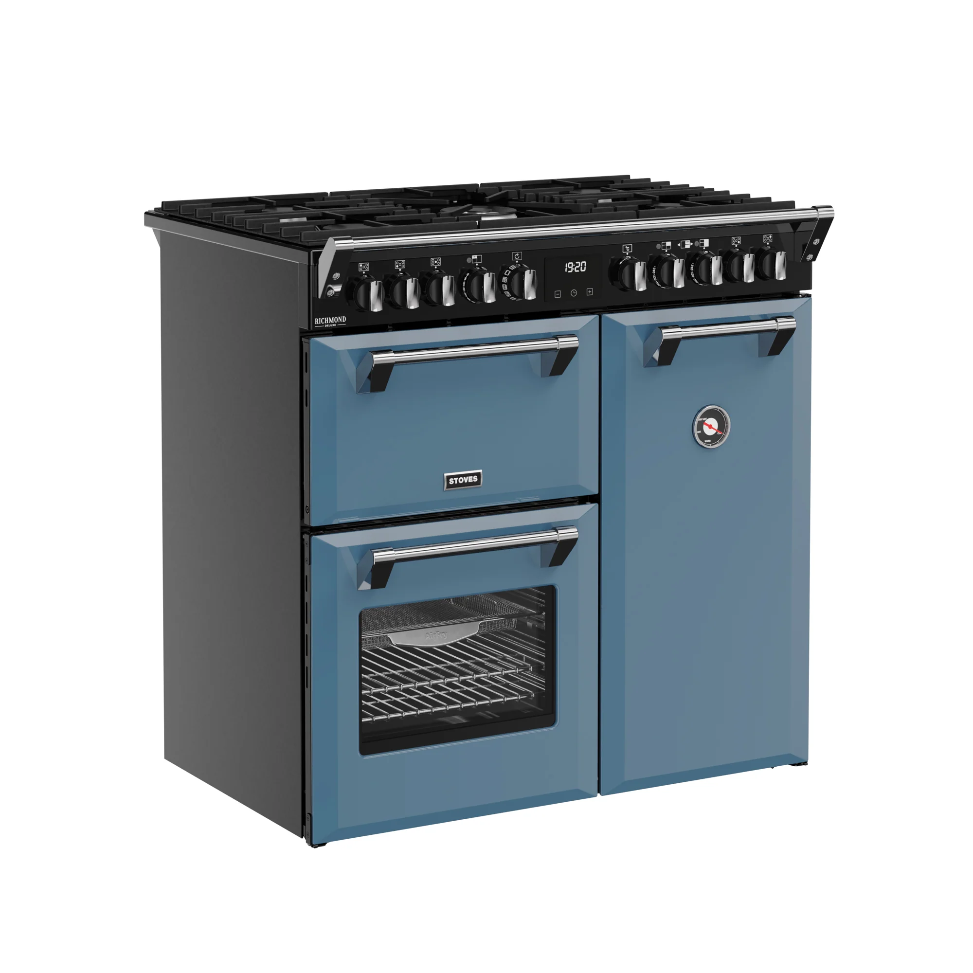 Stoves Richmond Deluxe 90cm Dual Fuel Range Cooker 444412005 Twilight Blue - Image 2