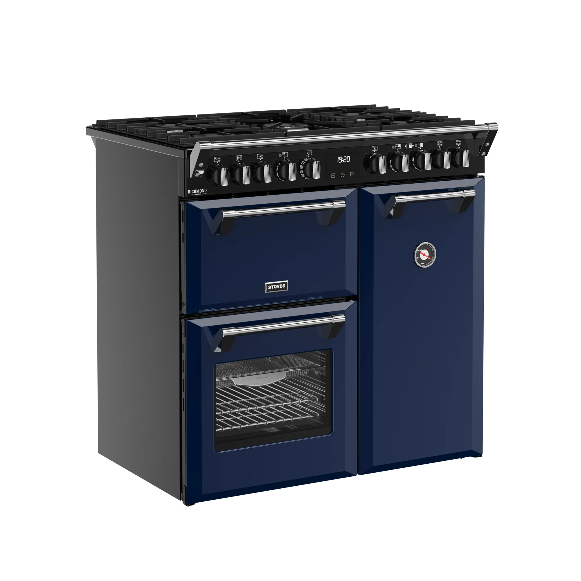 Stoves Richmond Deluxe 90cm Dual Fuel Range Cooker 444412006 Midnight Blue - Image 2