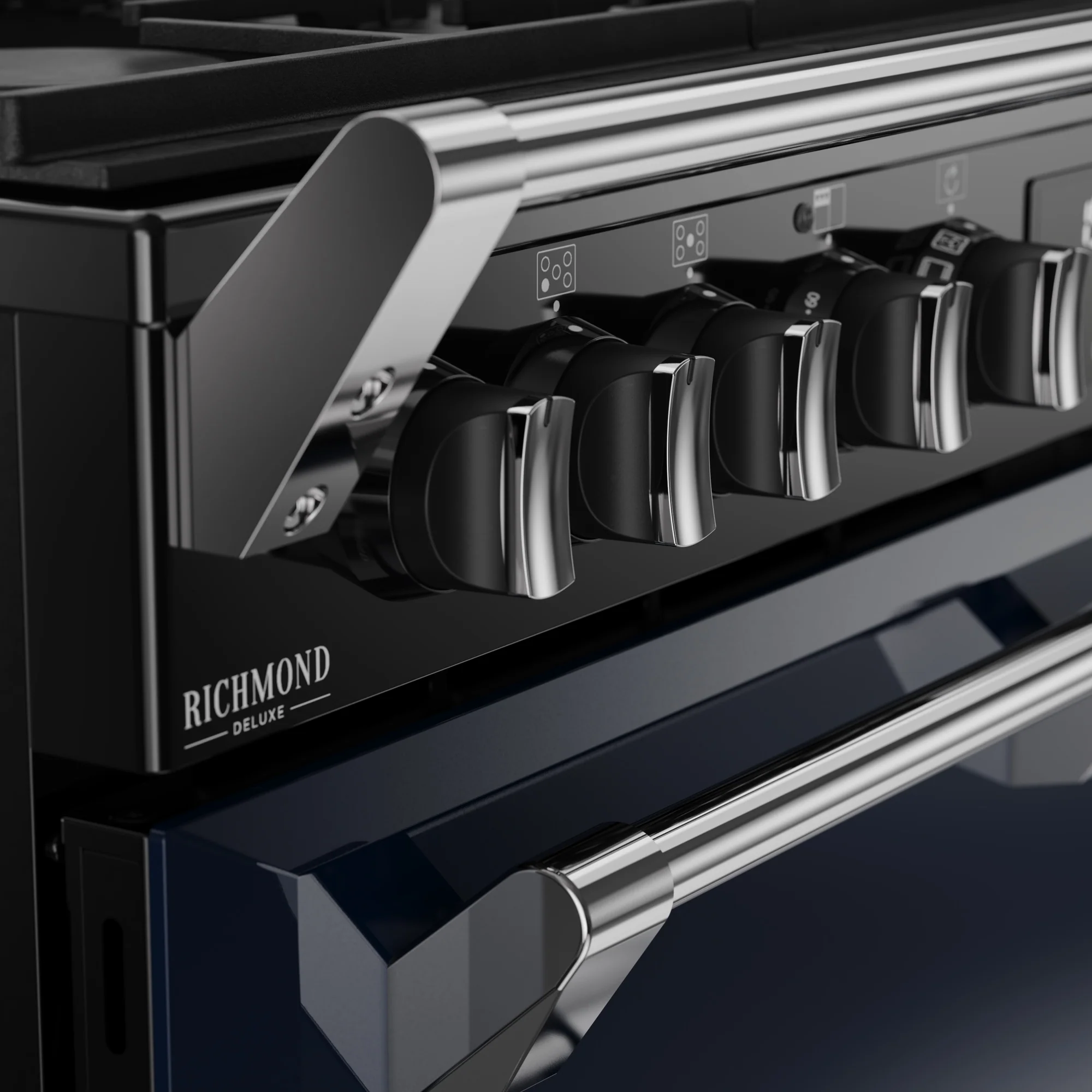 Stoves Richmond Deluxe 90cm Dual Fuel Range Cooker 444412006 Midnight Blue - Image 5