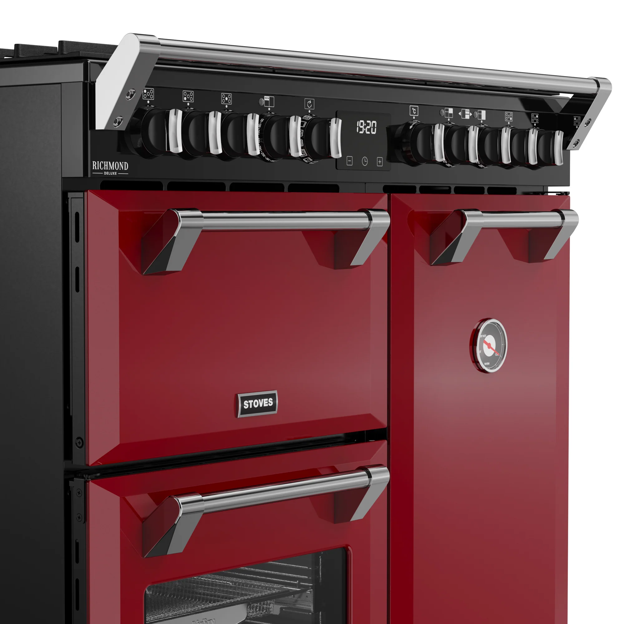 Stoves Richmond Deluxe 90cm Dual Fuel Range Cooker 444412008 Garnet Red - Image 3