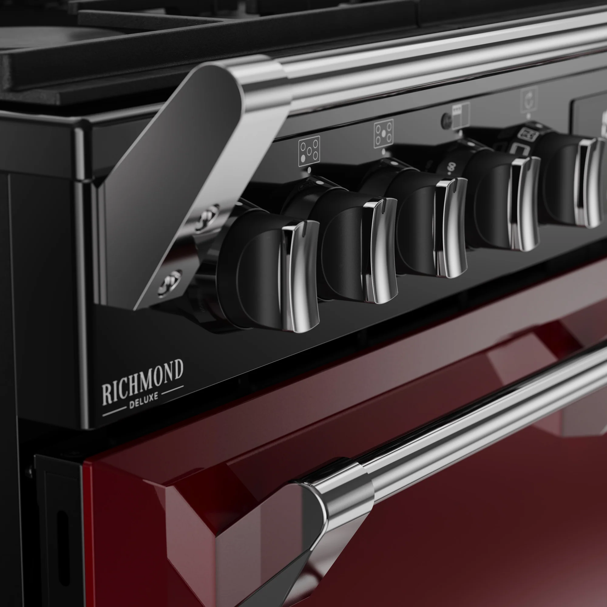 Stoves Richmond Deluxe 90cm Dual Fuel Range Cooker 444412008 Garnet Red - Image 4