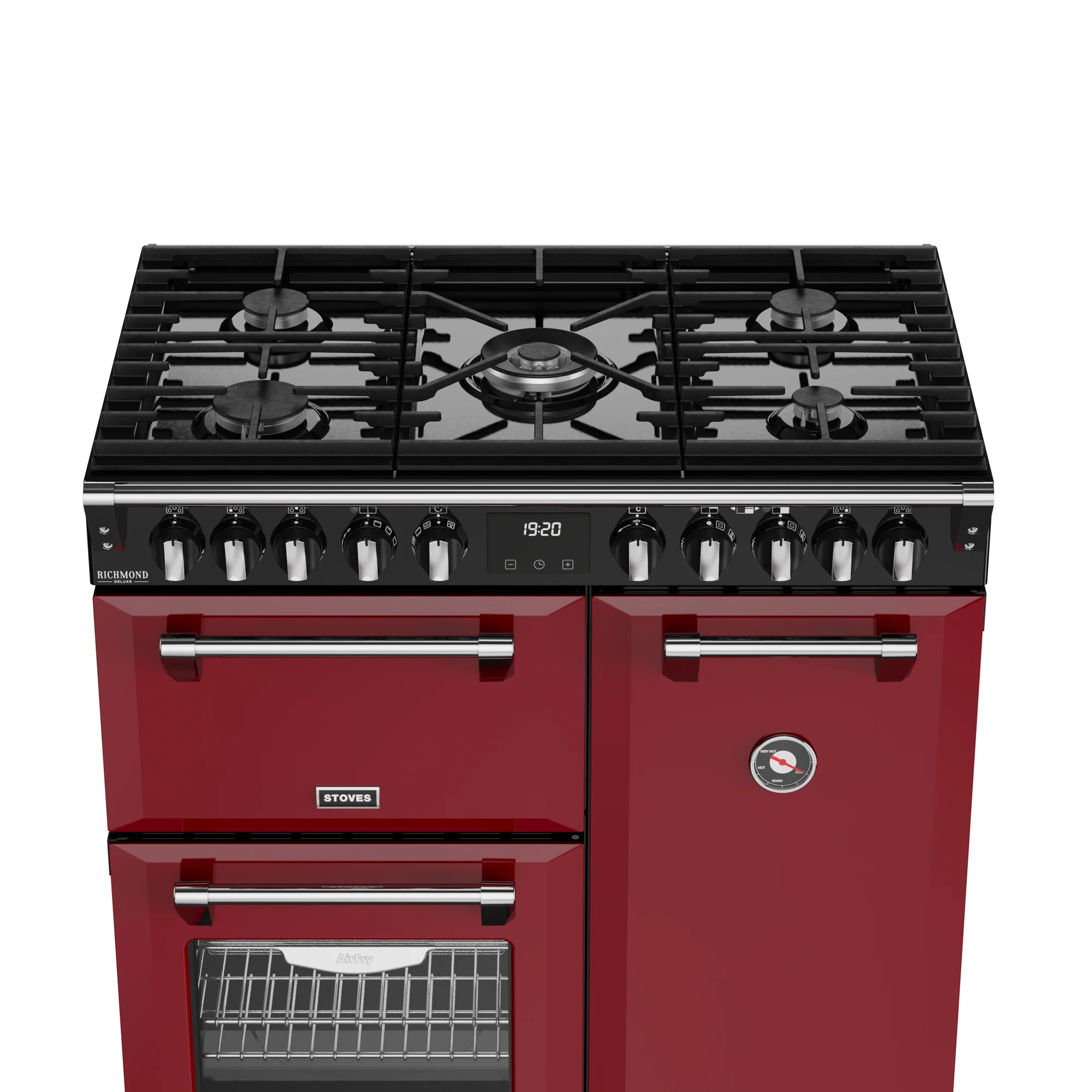 Stoves Richmond Deluxe 90cm Dual Fuel Range Cooker 444412008 Garnet Red - Image 5
