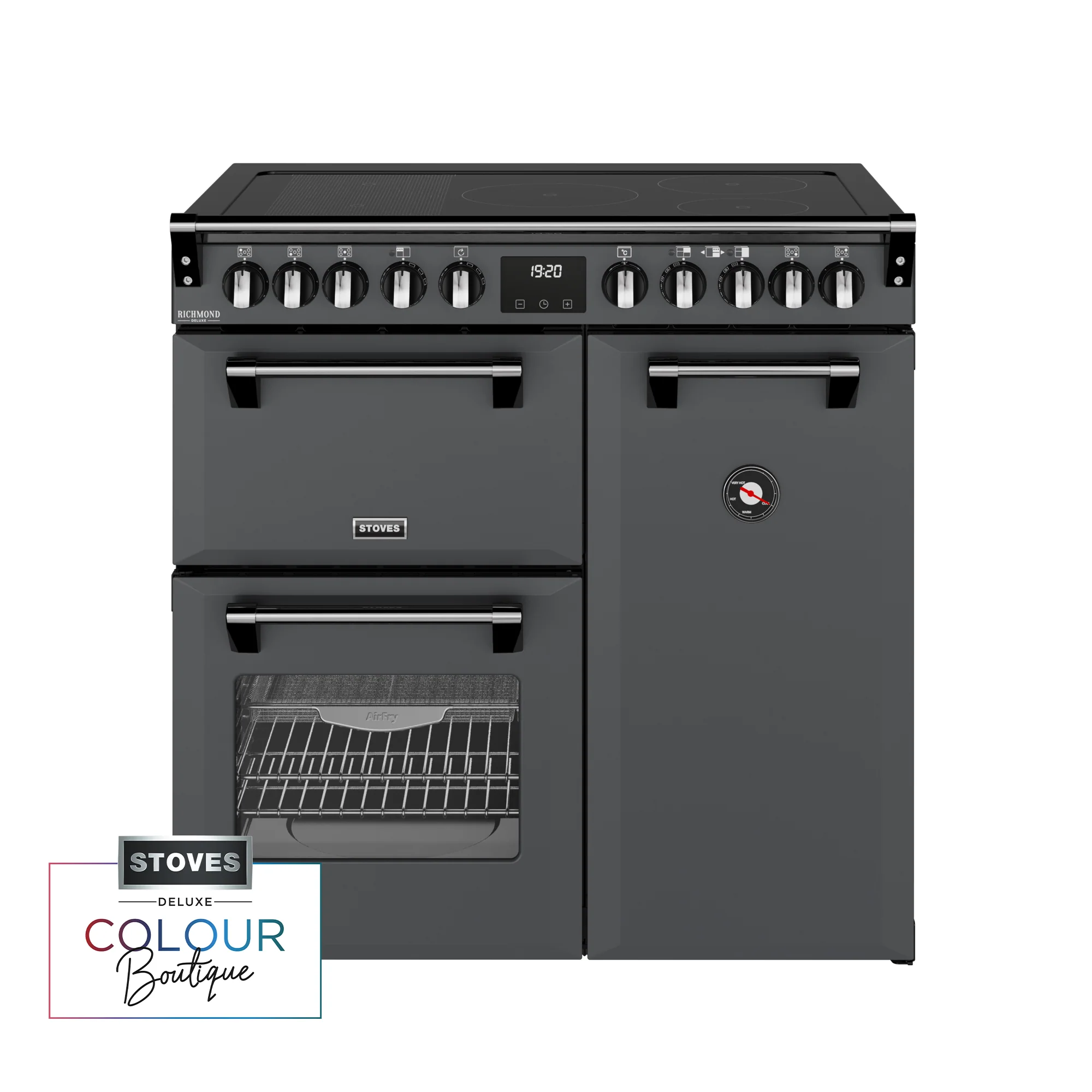 Stoves Richmond Deluxe 90cm Induction Range Cooker 444412009 Anthracite Grey