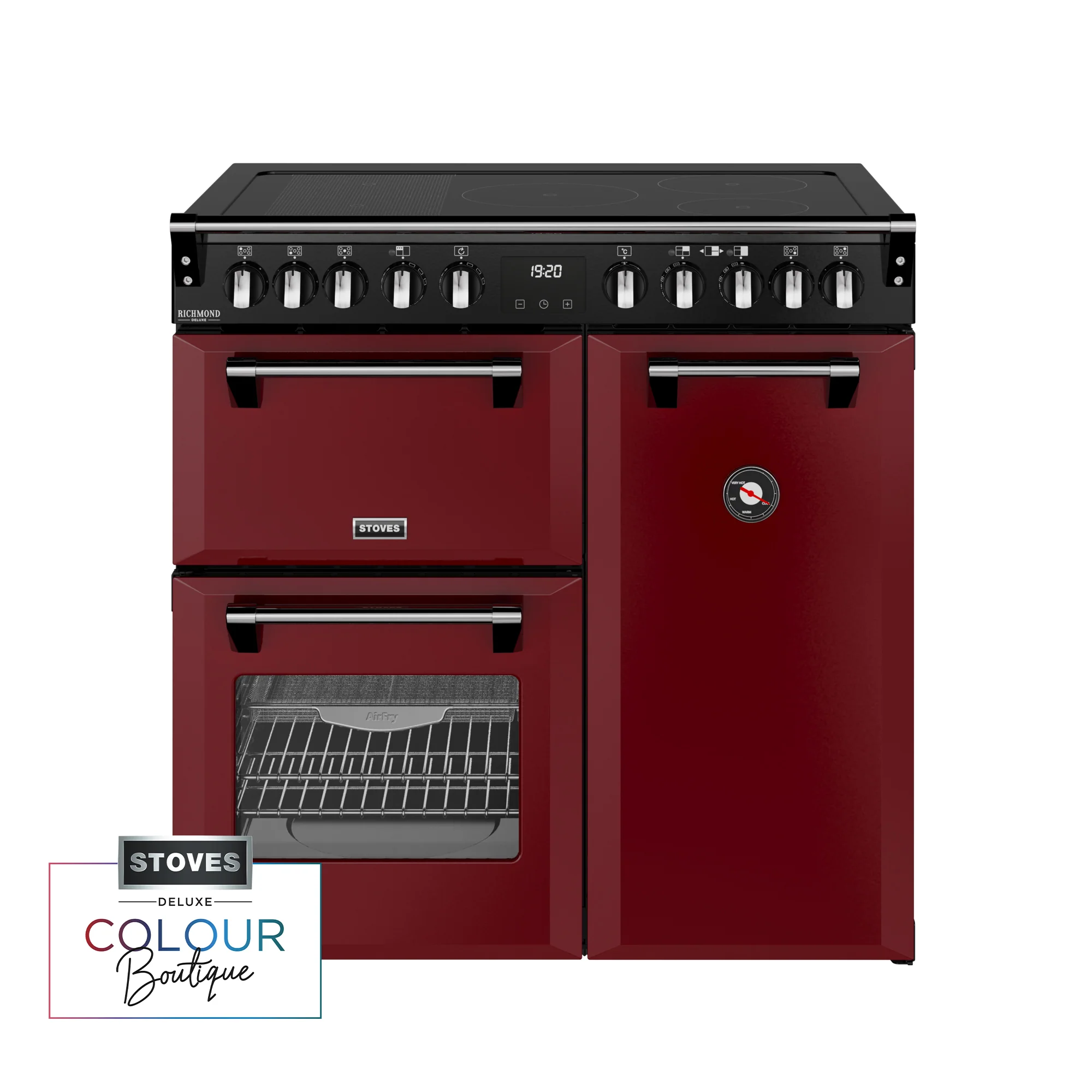 Stoves Richmond Deluxe 90cm Induction Range Cooker 444412014 Garnet Red