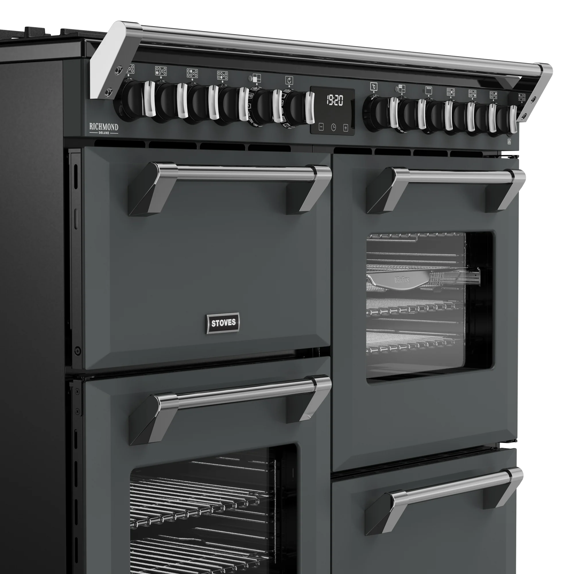 Stoves Richmond Deluxe Colour Boutique 100cm Dual Fuel Range Cooker 444412015 Anthracite Grey - Image 3