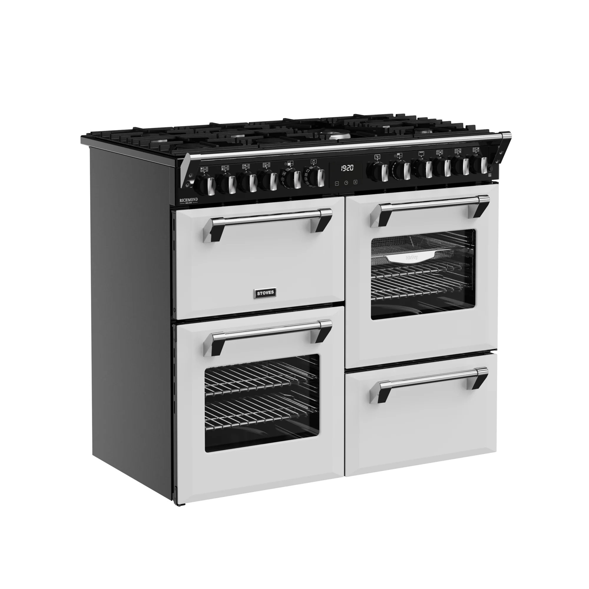 Stoves Richmond Deluxe Colour Boutique 100cm Dual Fuel Range Cooker 444412016 Ice White - Image 2
